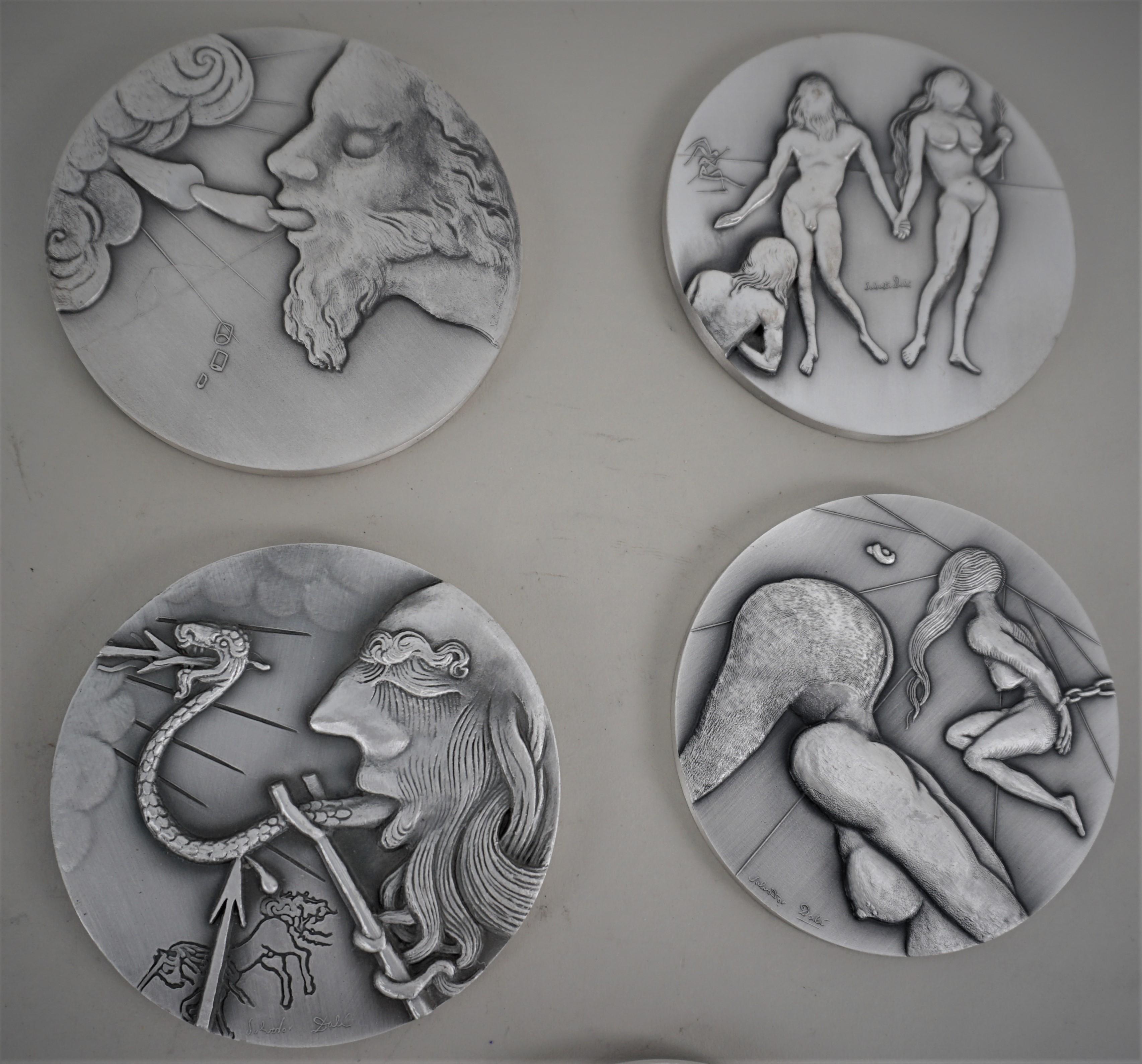 Salvador Dali Pure Silver Medals/Coins of Ten Commandments For Sale 4
