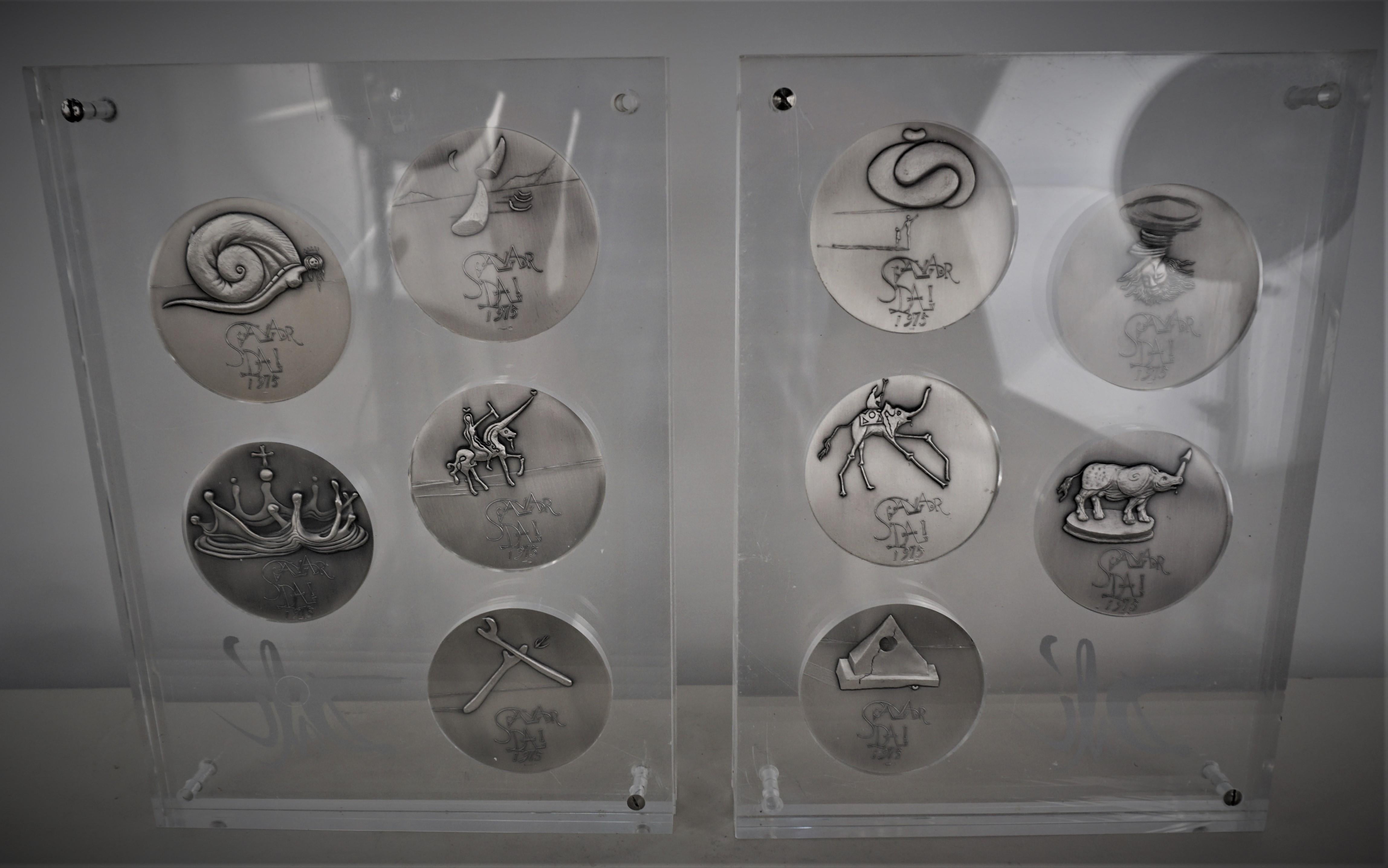 Salvador Dali Pure Silver Medals/Coins of Ten Commandments In Good Condition For Sale In Fairfax, VA