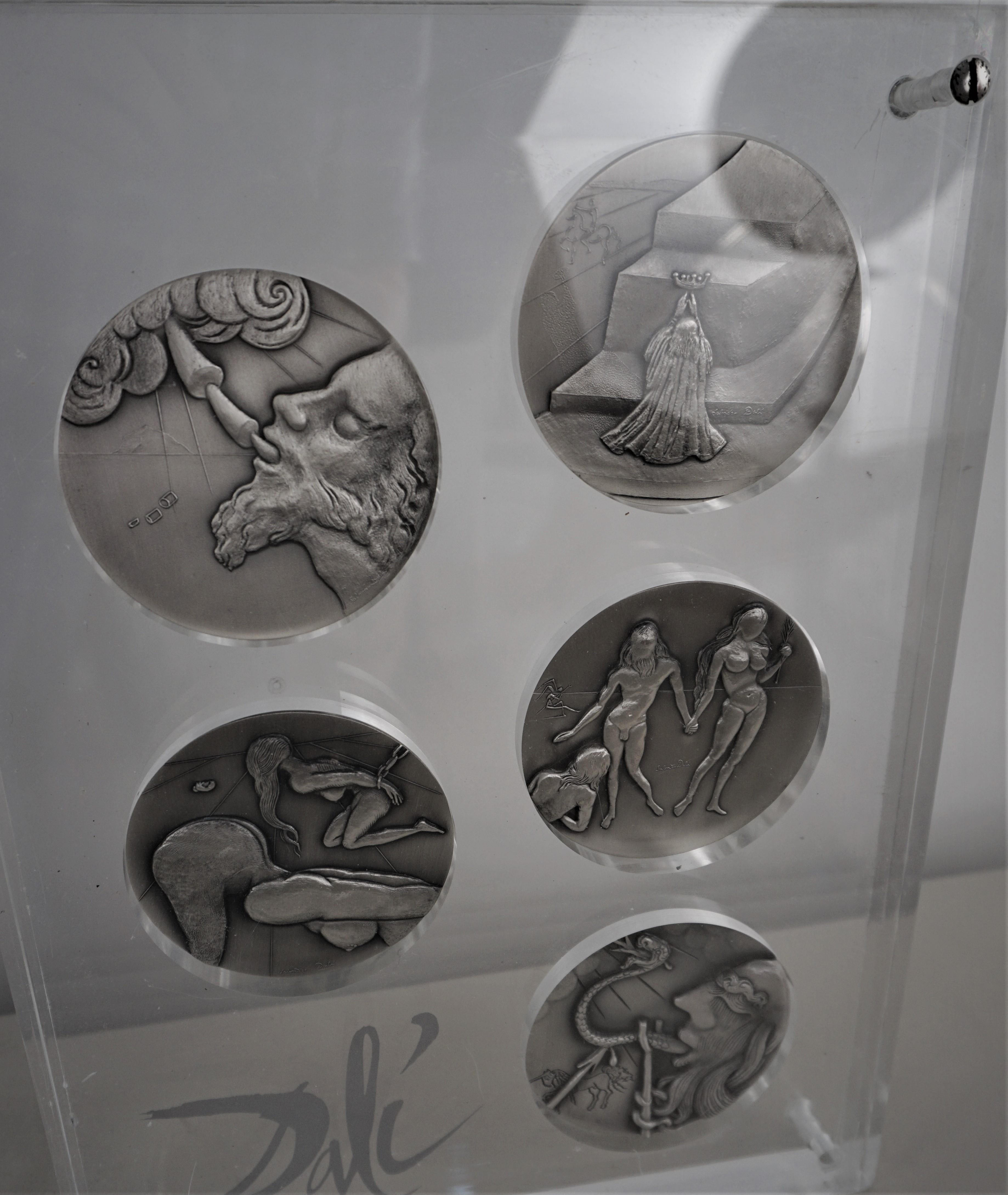 Salvador Dali Pure Silver Medals/Coins of Ten Commandments For Sale 1