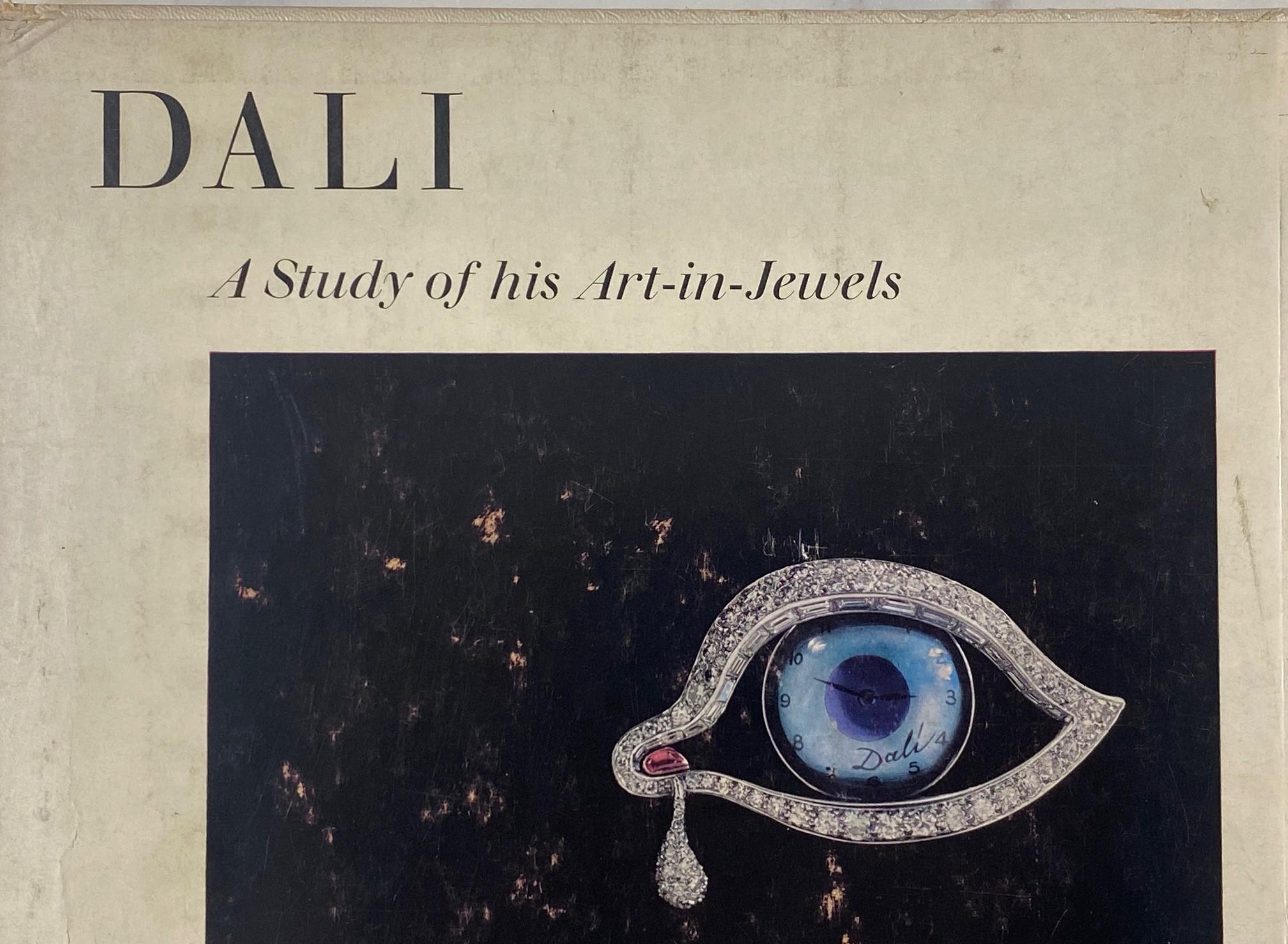 Mid-Century Modern Salvador Dali Rare Hand Signed Midcentury Book A Study Of His Art In Jewels 1959 For Sale