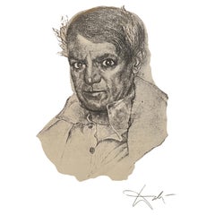 Salvador Dali Rare "Portrait Of Picasso" Lithograph Epreuve d'artiste Unframed