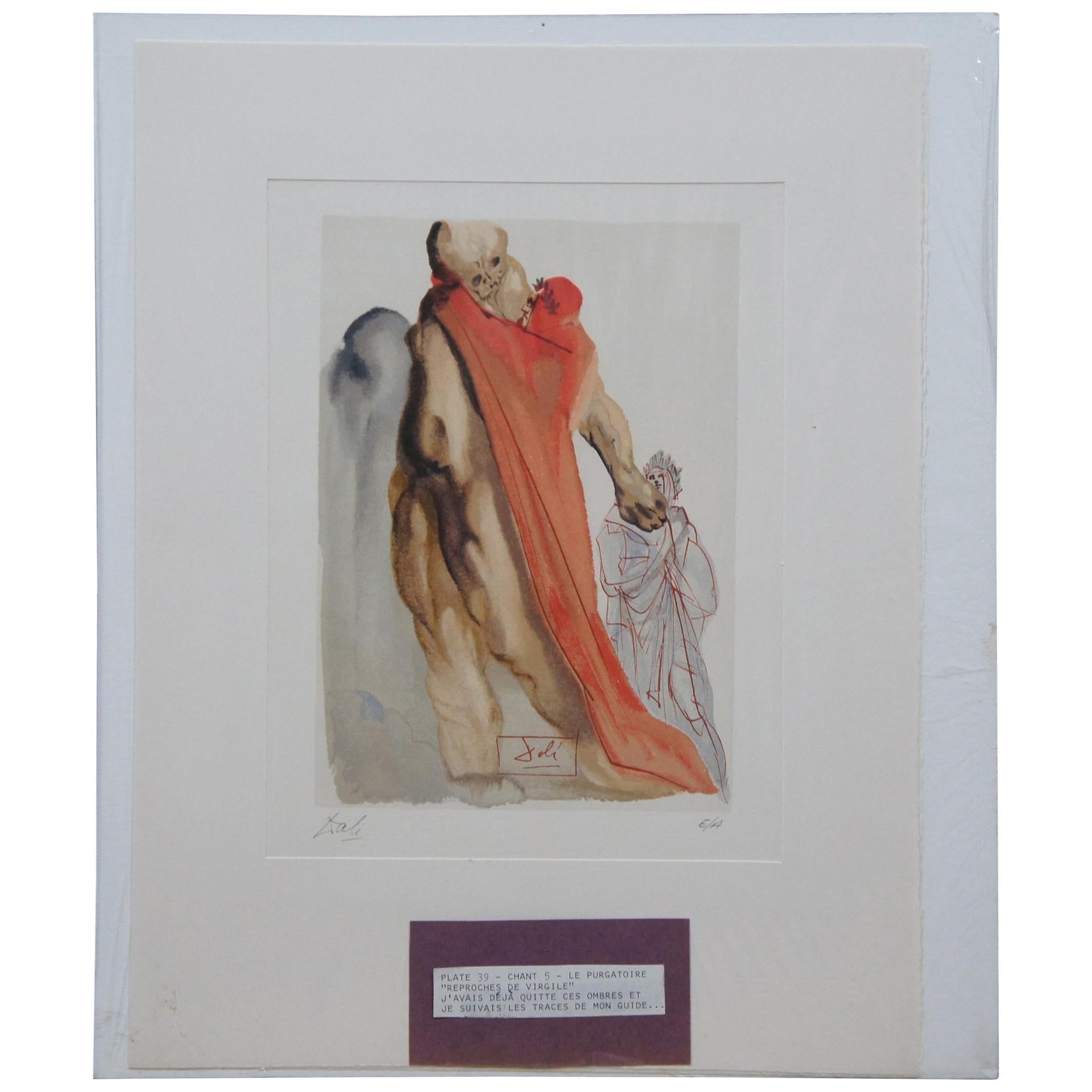 Salvador Dali Reproches de Virgile Divine Comedy Woodcut Engraving Purgatory