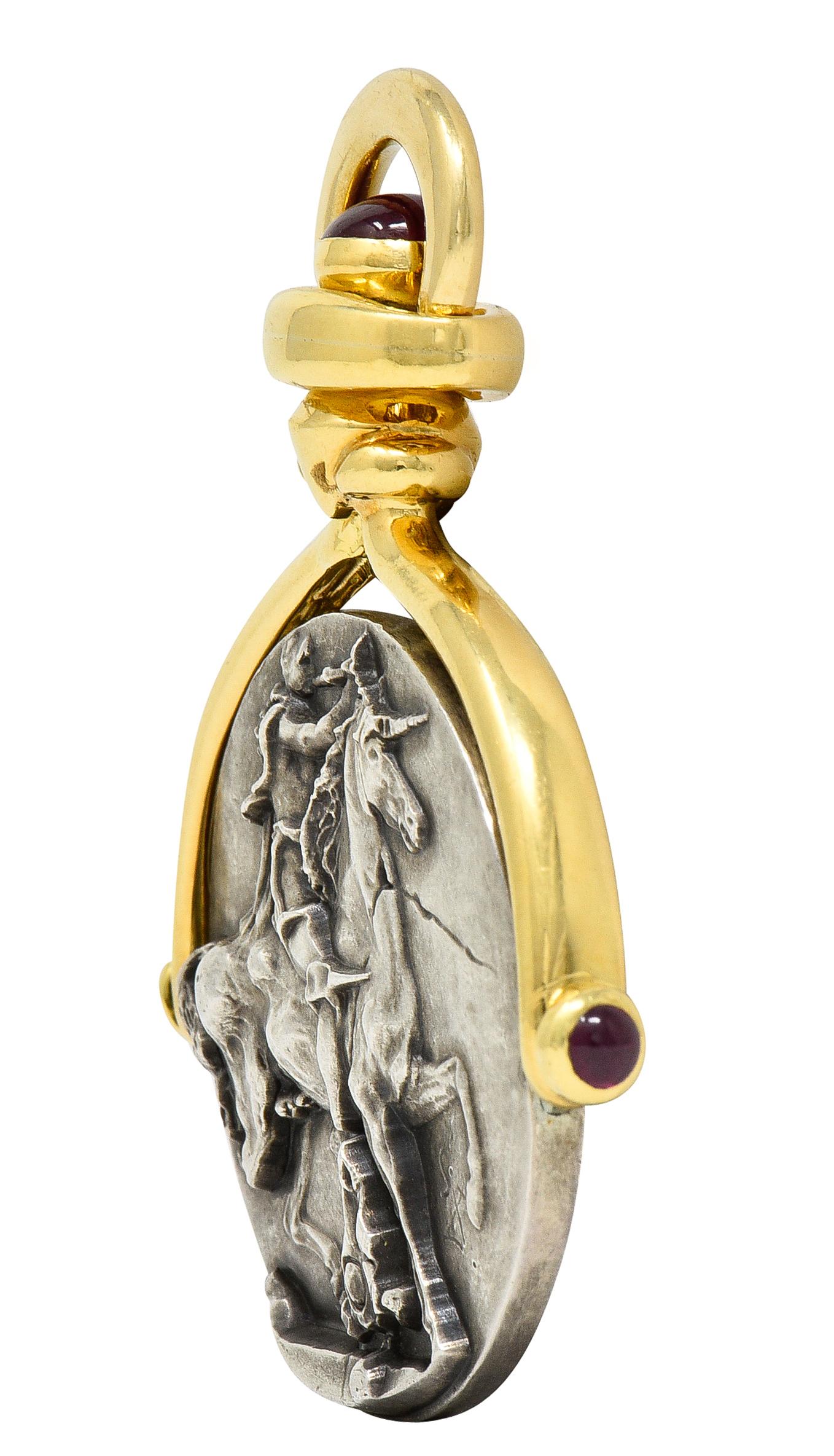 Salvador Dali Ruby 18 Karat Gold Silver Dionysus Athena Flip Coin Pendant 9