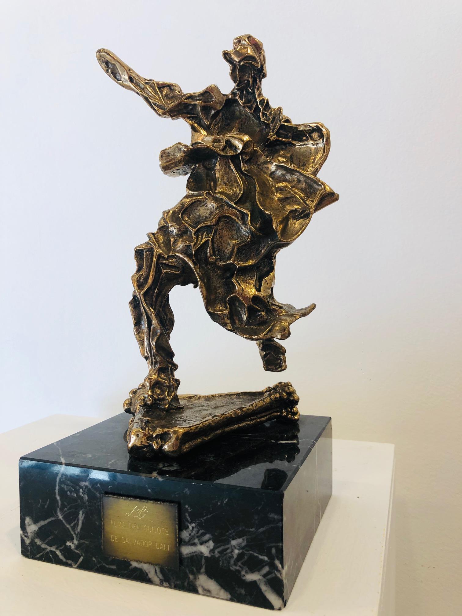 Salvador Dalí Figurative Sculpture - Alma de Quijote-Bronze sculpture numbered BEL 3/300