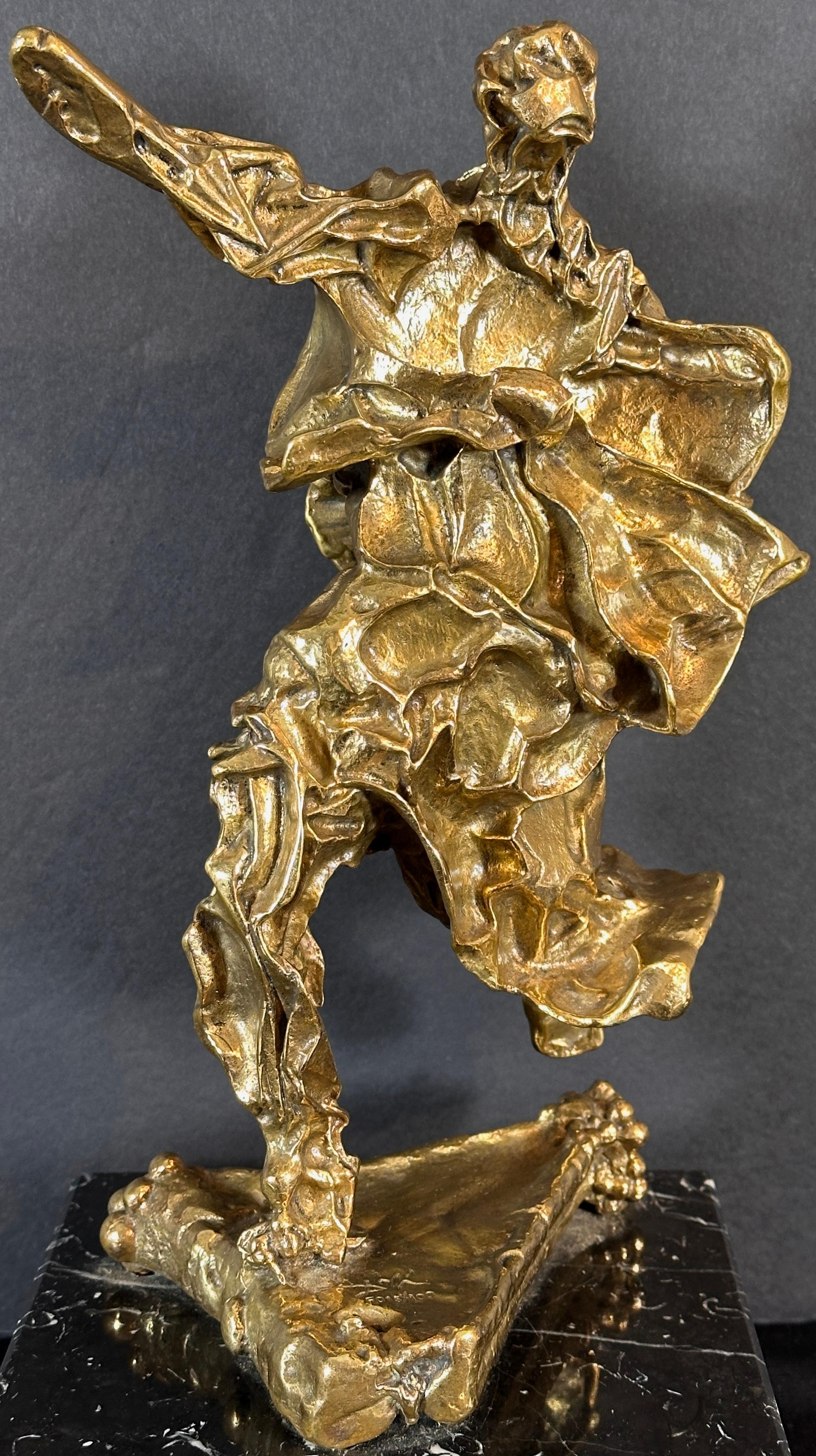 Alma Del Quijote (The Soul of Don Quixote) Sculpture - Gold Figurative Sculpture by Salvador Dalí