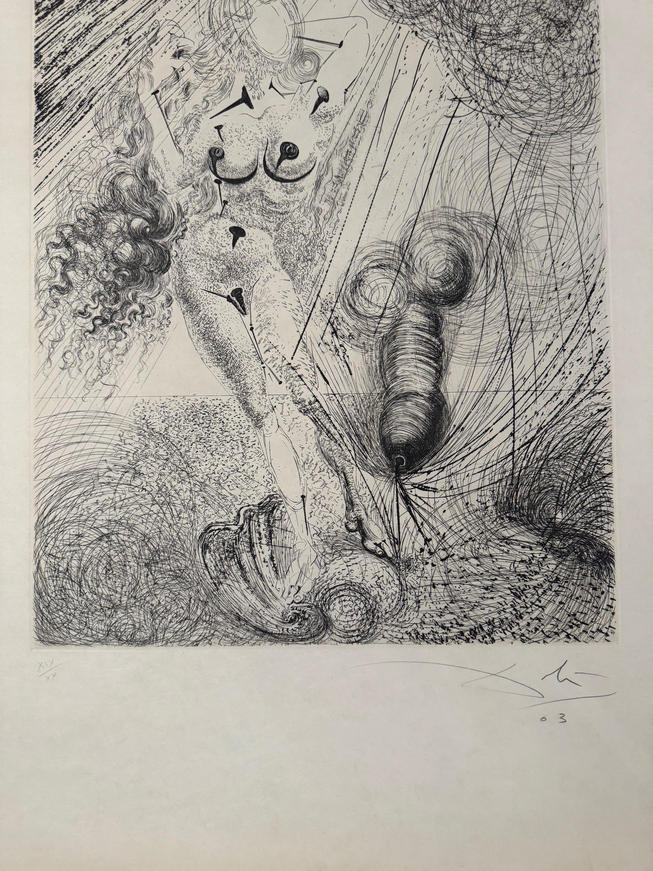 Aphrodite - Originalradierung von Salvador Dalí Surrealismus trifft Mythologie im Angebot 3