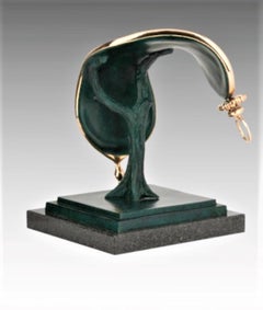 "Dance of Time II" limited edition bronze table sculpture soft pocket watch