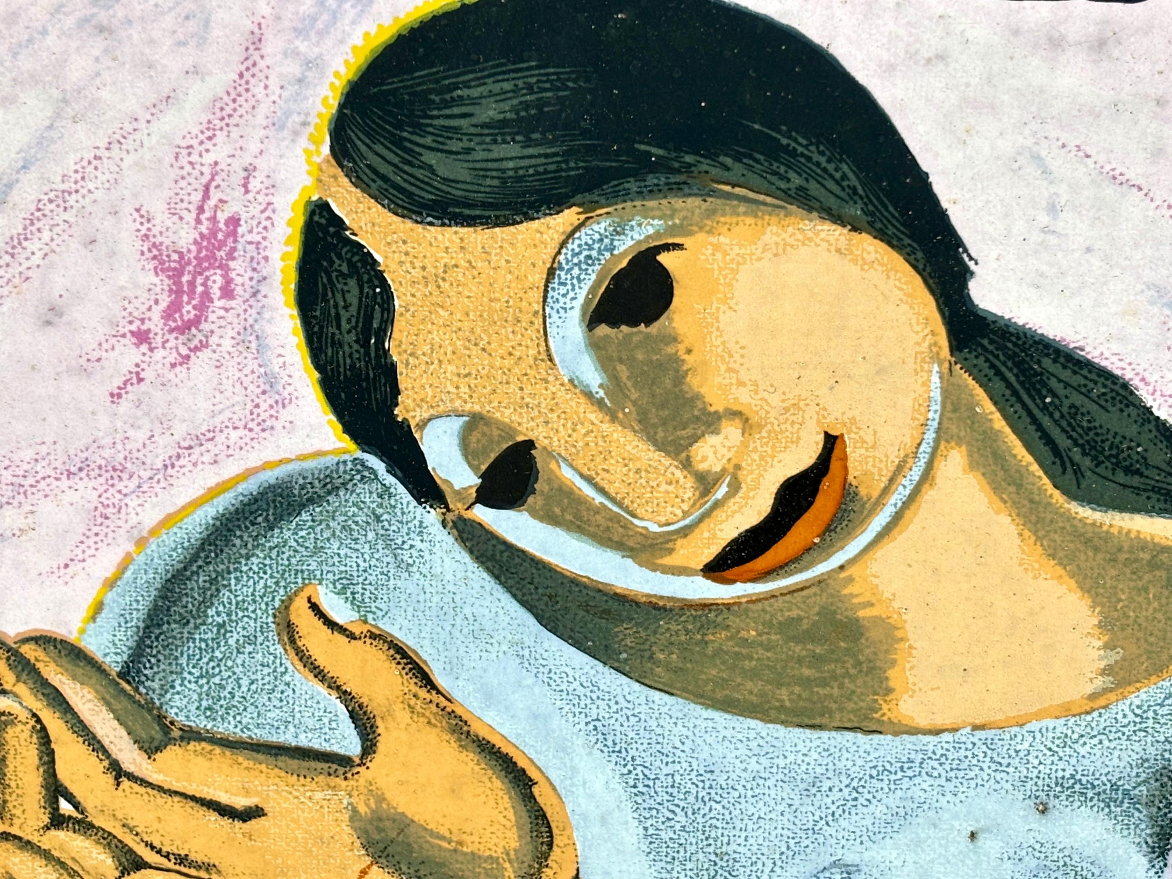 Precioso plafón realizado en cerámica esmaltada inspirada en la pintura de Salvador Dalí: Dues Noies,
que se conserva en la Fundación Gala - Salvador Dalí de Figueres.
Está firmado y numerado 1/99.
Obra muy decorativa y de gran calidad, muy buen