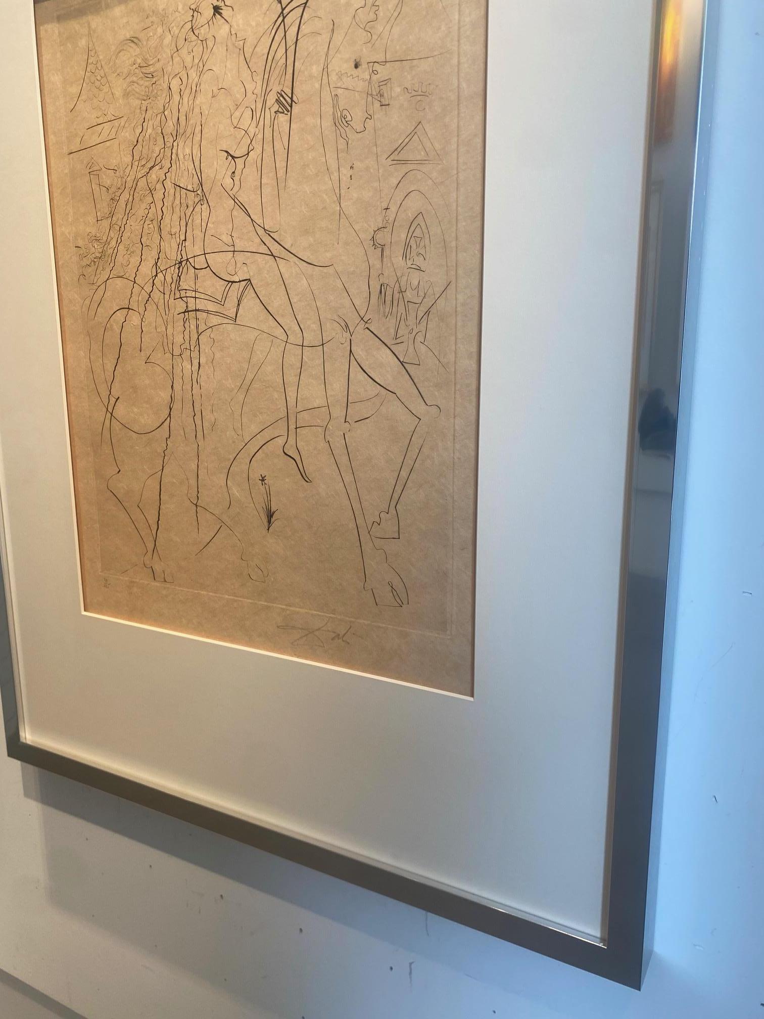 Lady Guidivar - gravure originale d'une cavalière nue par Salvador Dalí en vente 6