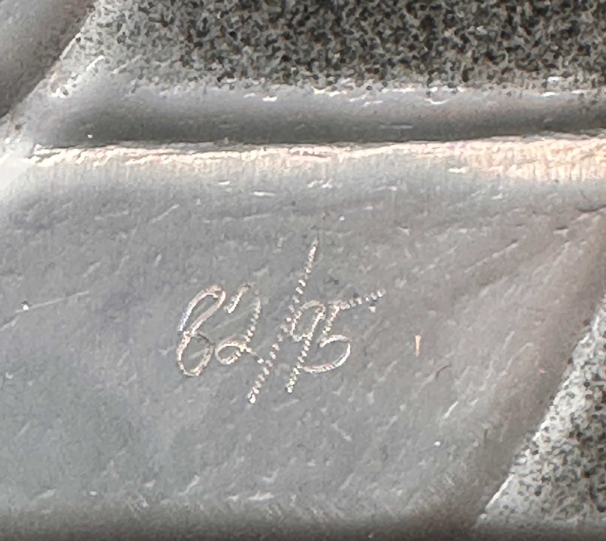 LINCOLN IN DALIVISION Platinum Bas Relief with Original Box - Gray Figurative Sculpture by Salvador Dalí