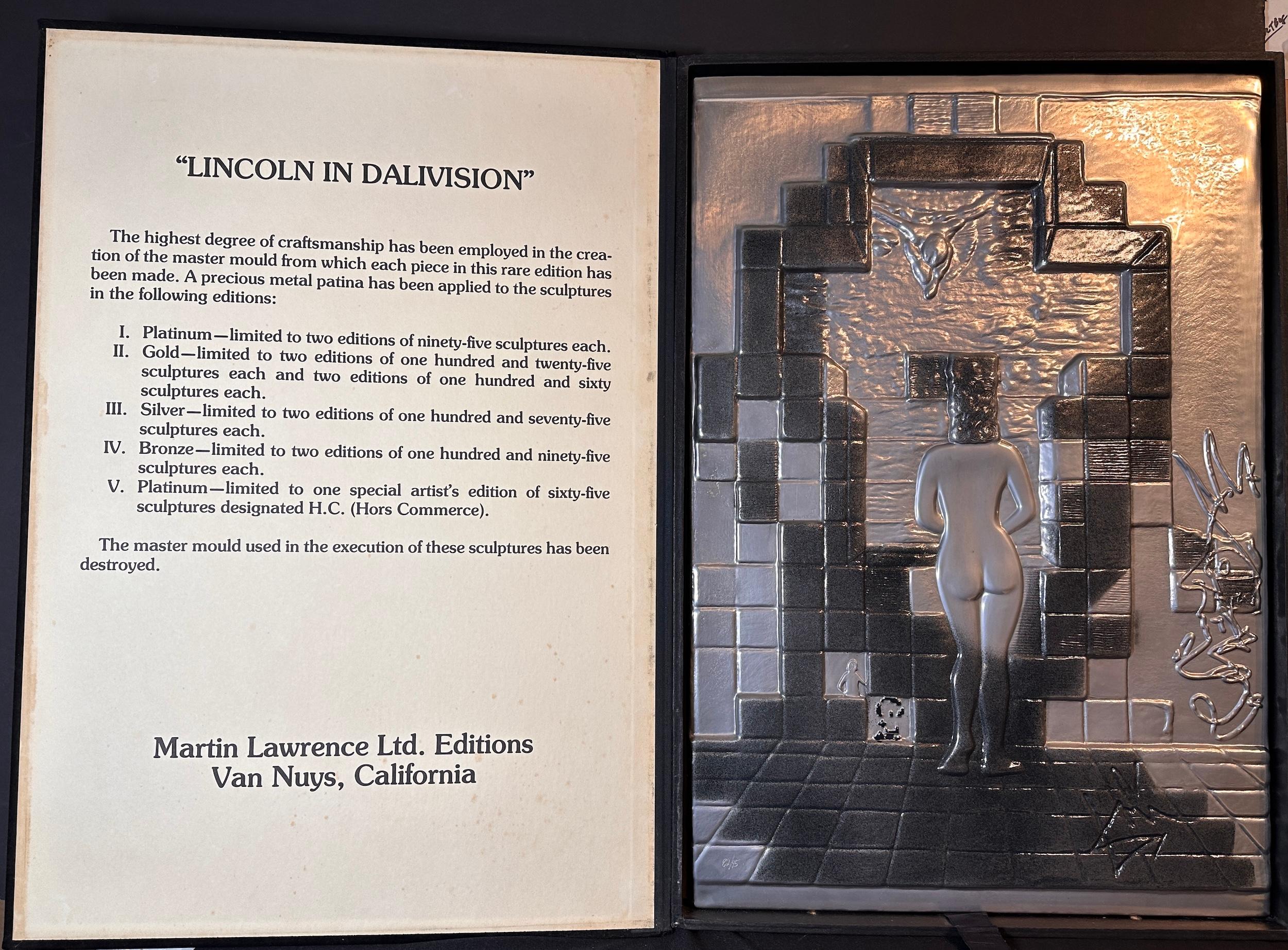 LINCOLN IN DALIVISION Platinum Bas Relief with Original Box For Sale 1