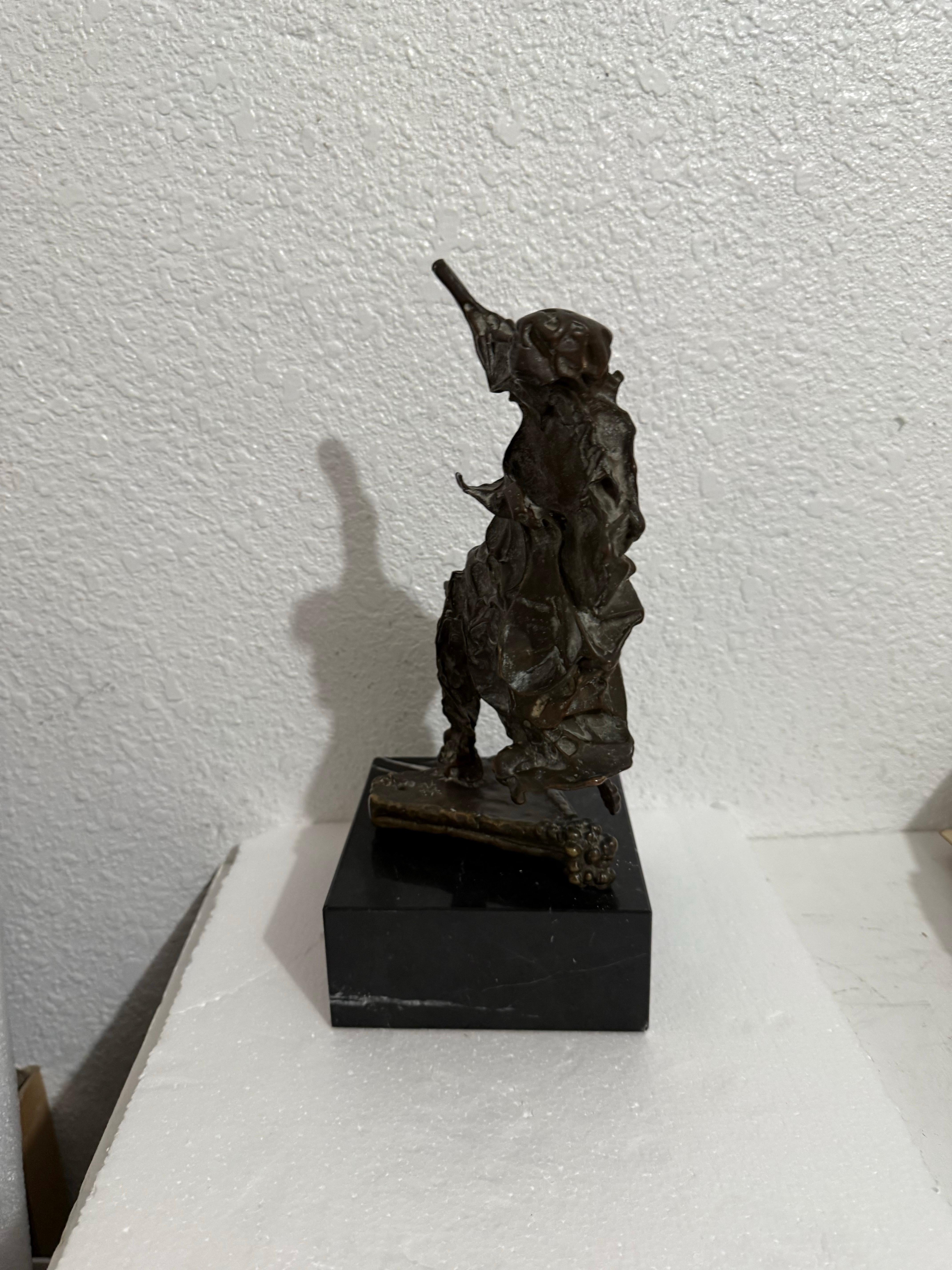 Original 1969 Surrealist Bronze, Marble Sculpture Alma Del Quijote Salvador Dali For Sale 7