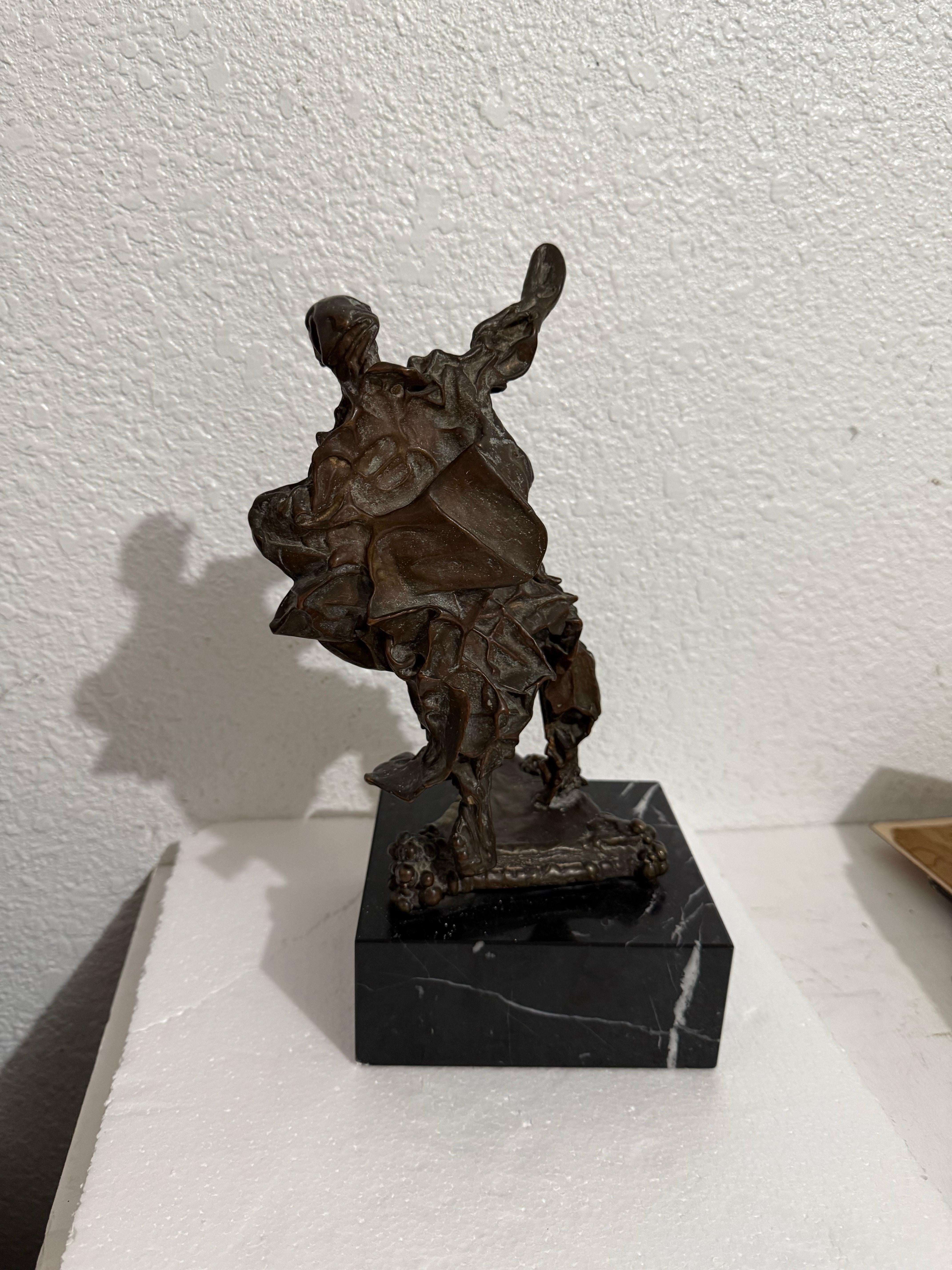 Original 1969 Surrealist Bronze, Marble Sculpture Alma Del Quijote Salvador Dali For Sale 8