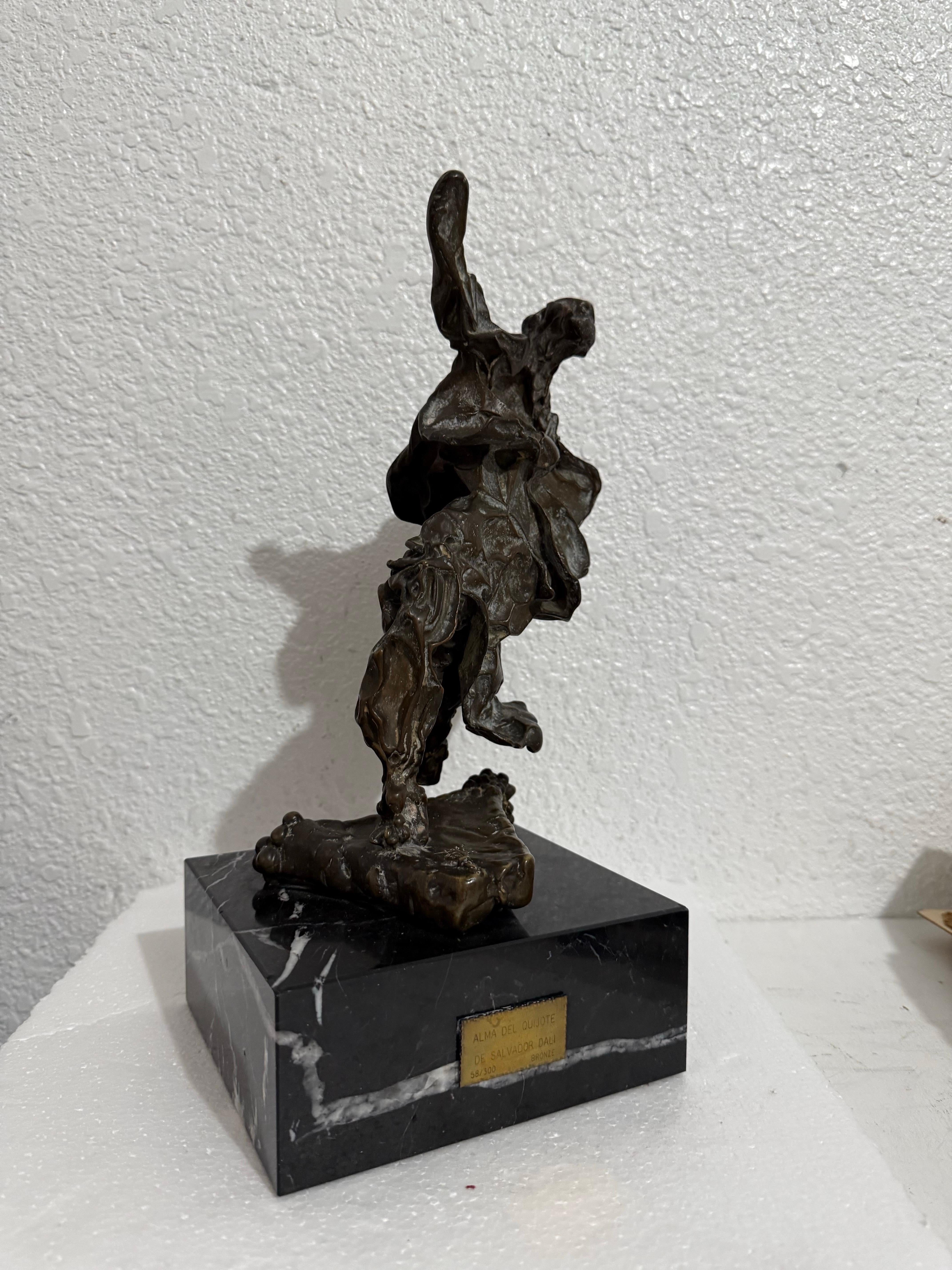 Original 1969 Surrealist Bronze, Marble Sculpture Alma Del Quijote Salvador Dali For Sale 10