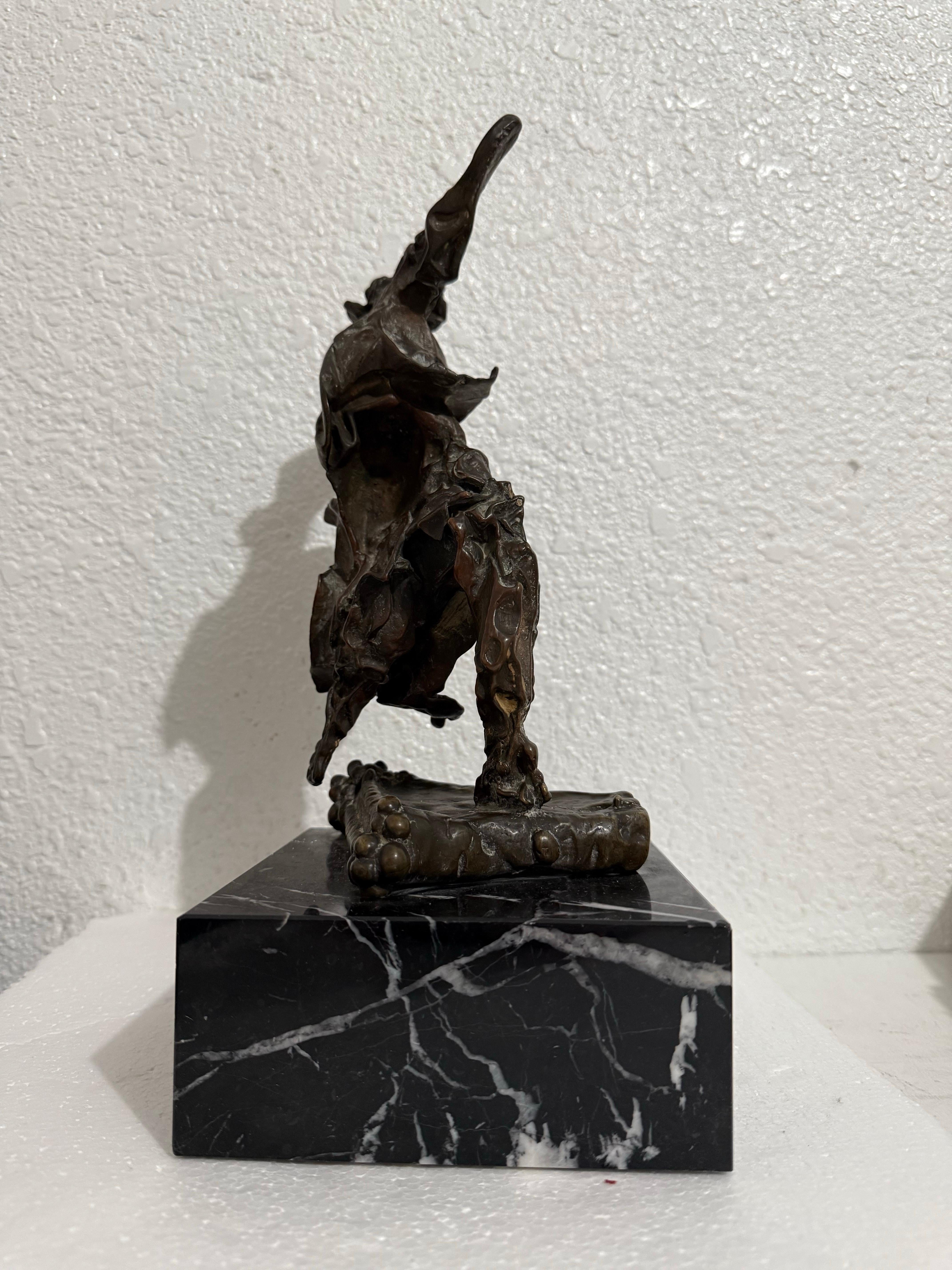 Original 1969 Surrealist Bronze, Marble Sculpture Alma Del Quijote Salvador Dali For Sale 11