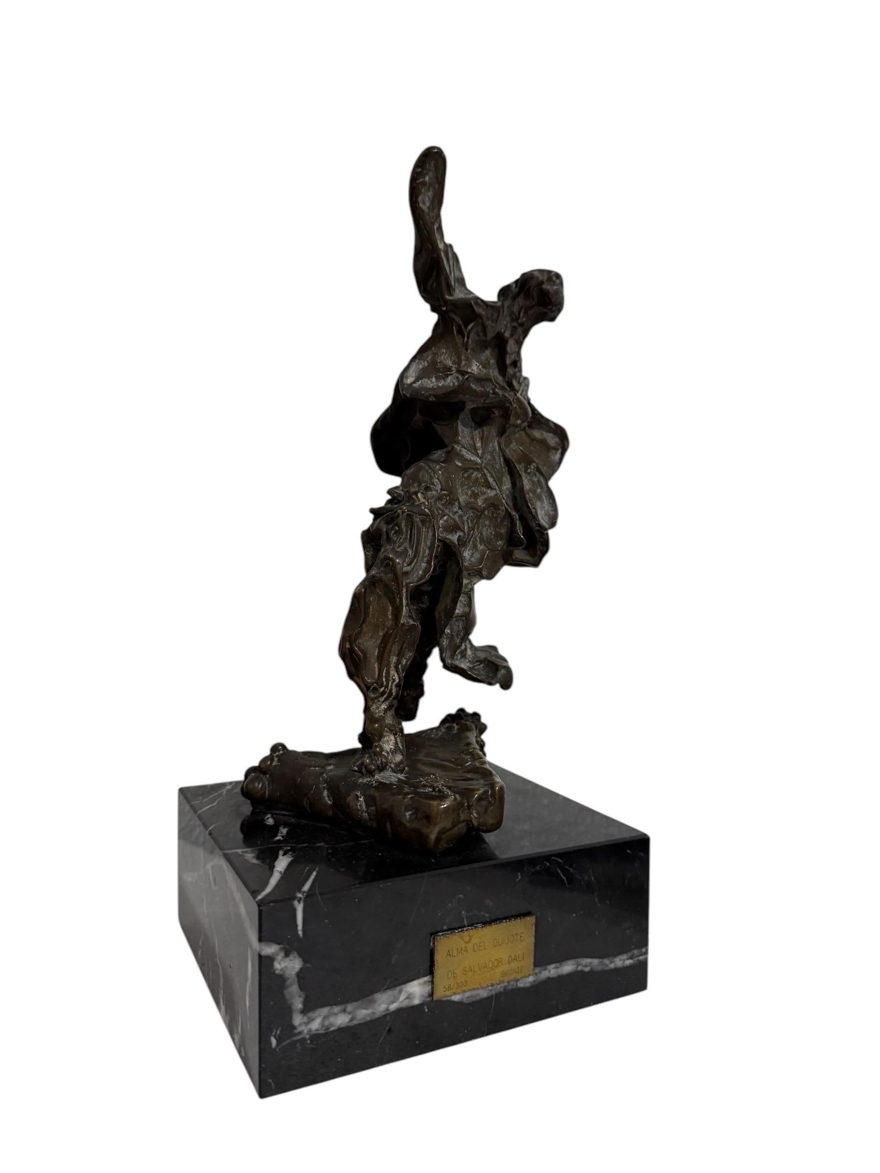 Original 1969 Surrealist Bronze, Marble Sculpture Alma Del Quijote Salvador Dali For Sale 15