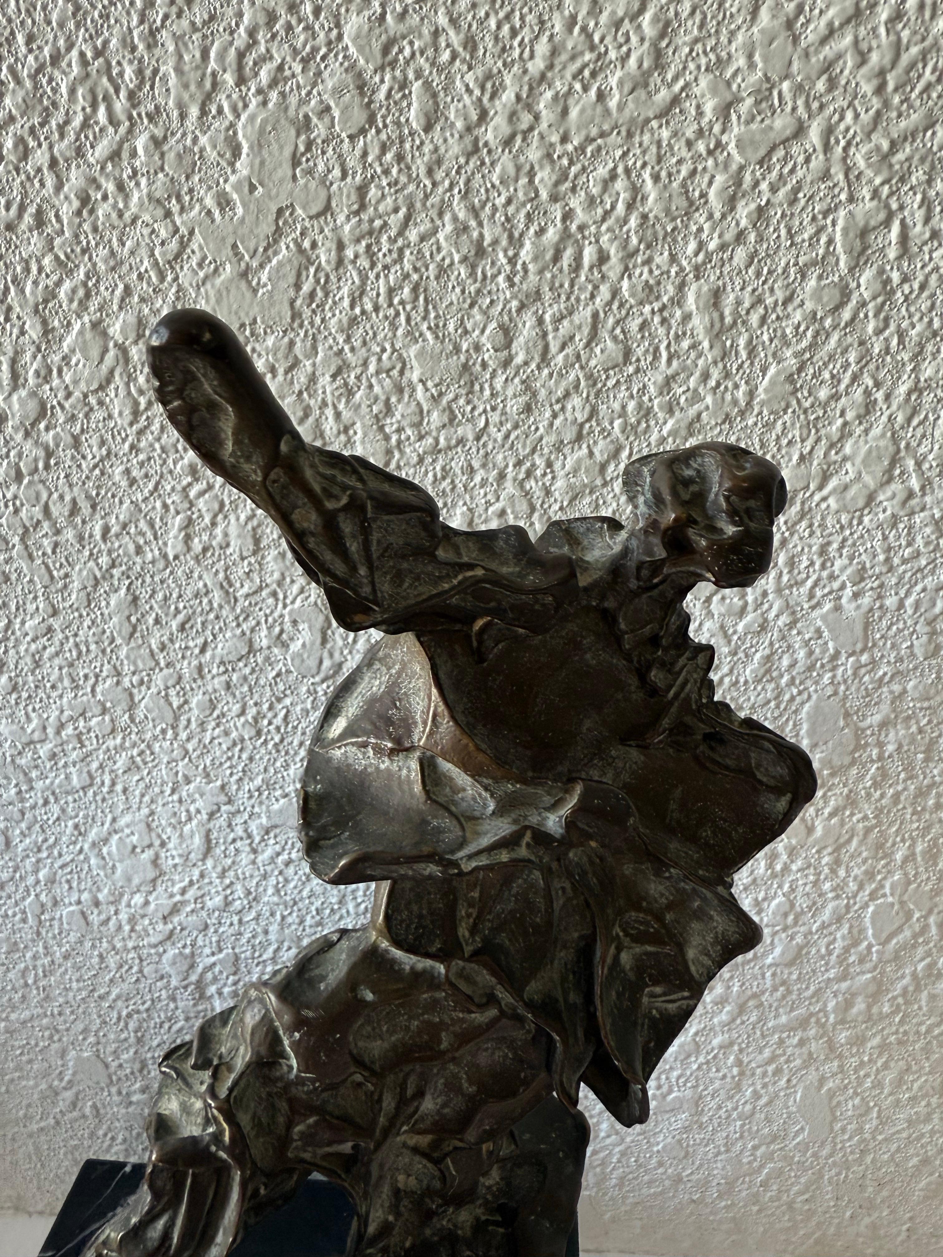 Original 1969 Surrealist Bronze, Marble Sculpture Alma Del Quijote Salvador Dali For Sale 2