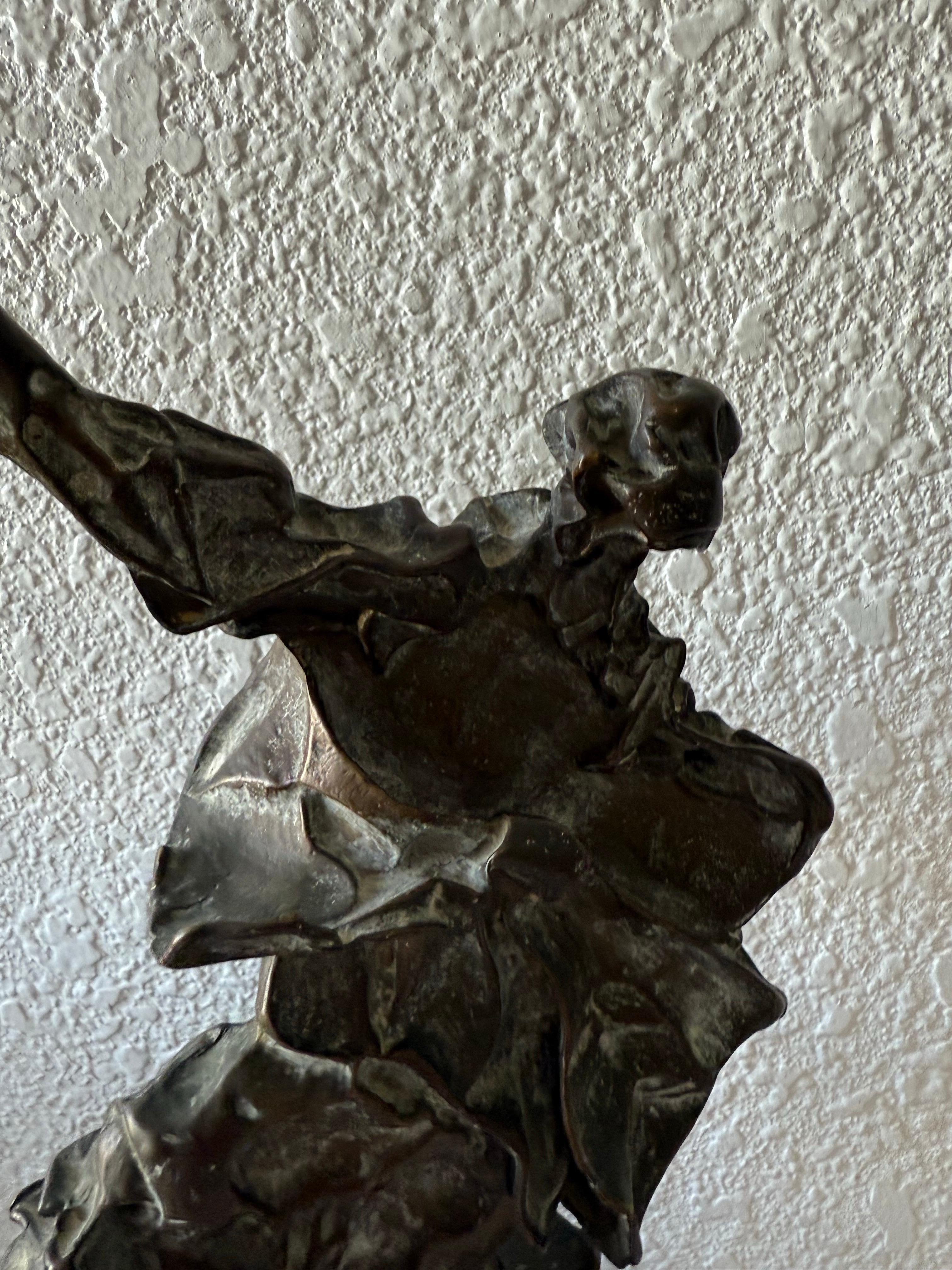 Original 1969 Surrealist Bronze, Marble Sculpture Alma Del Quijote Salvador Dali For Sale 3