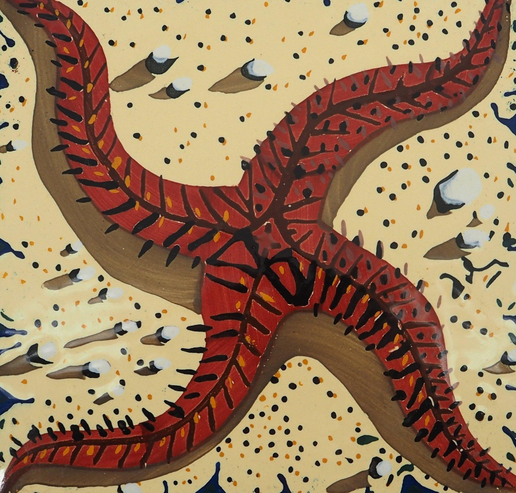 Salvador DALI 
Red Starfish, 1954

Handpainted ceramic tile
Signed in the pattern
8 x 8