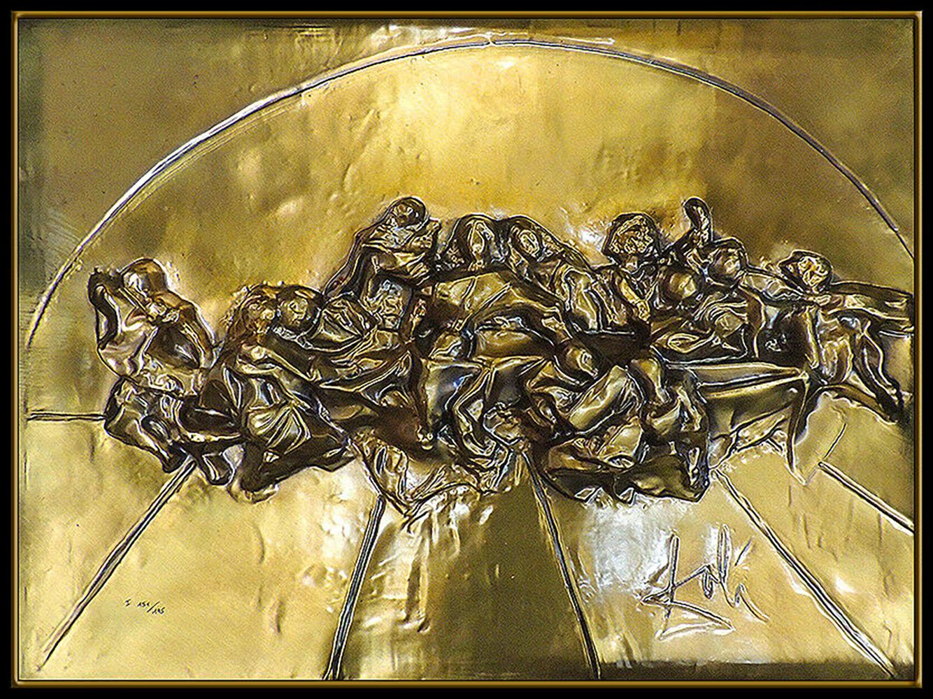 Salvador Dali Bronze-Wandrelief-Skulptur „The Last Supper“, signiert, gerahmt – Sculpture von Salvador Dalí