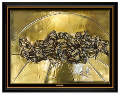 Salvador Dali Bronze Wall Relief Sculpture The Last Supper Signed Artwork Framed