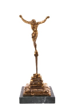 Salvador Dalí Cristo de San Juan de la Cruz Escultura de oro Firmada de 500 unidades