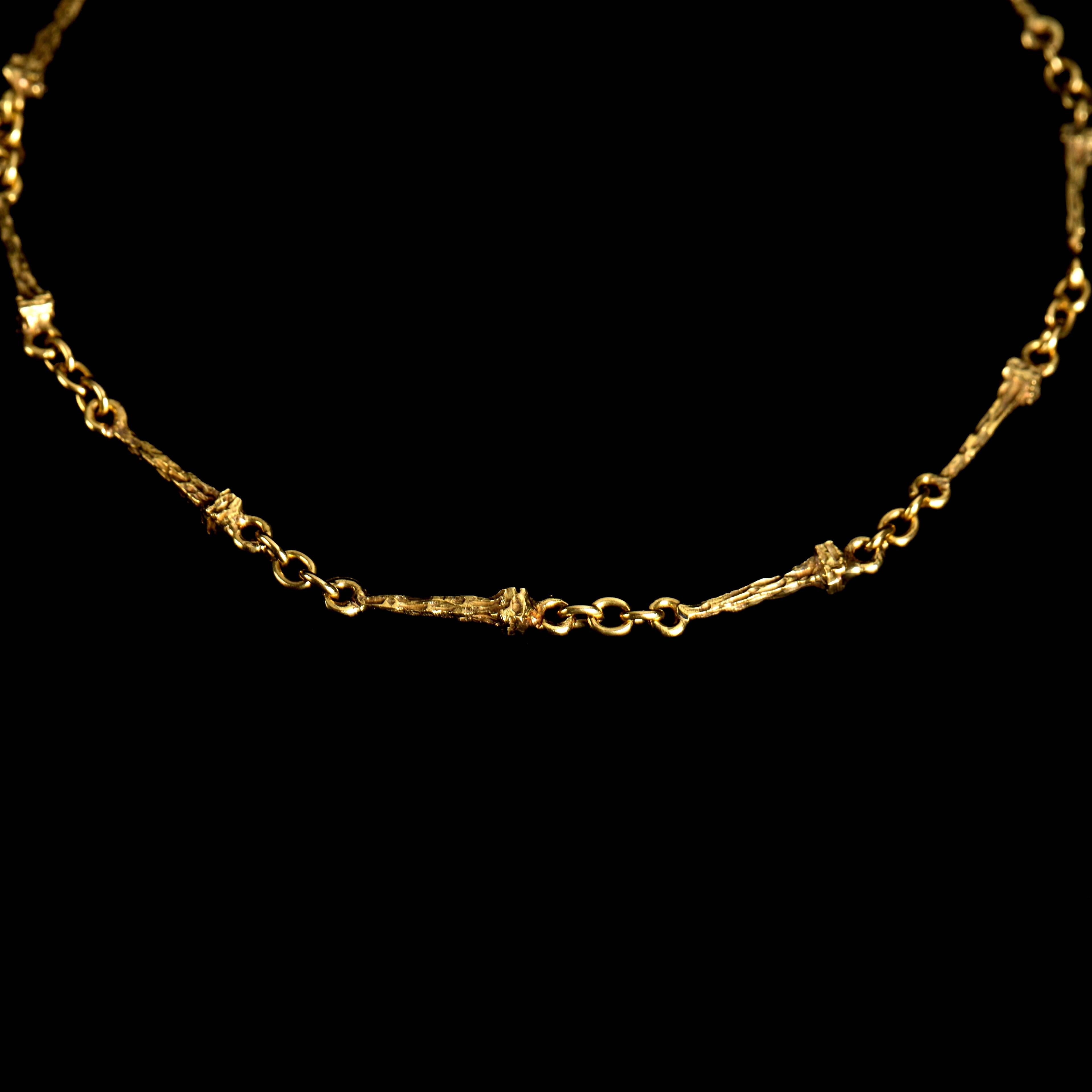 Salvador Dali - Christ - Signed Gold Necklace - Black Figurative Sculpture by Salvador Dalí