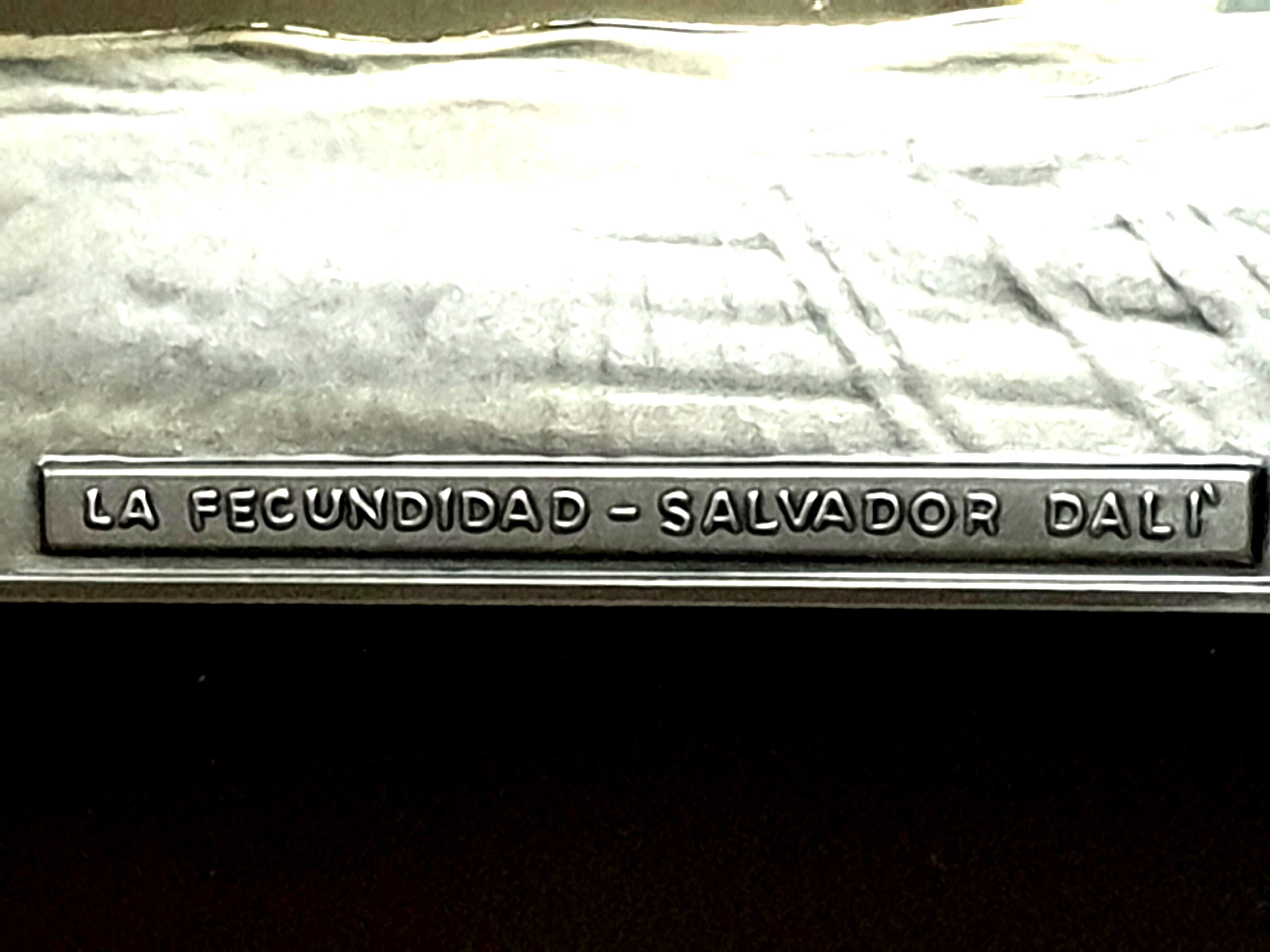 Salvador Dali - Fecundity - Bas Relief Silver Sculpture 1