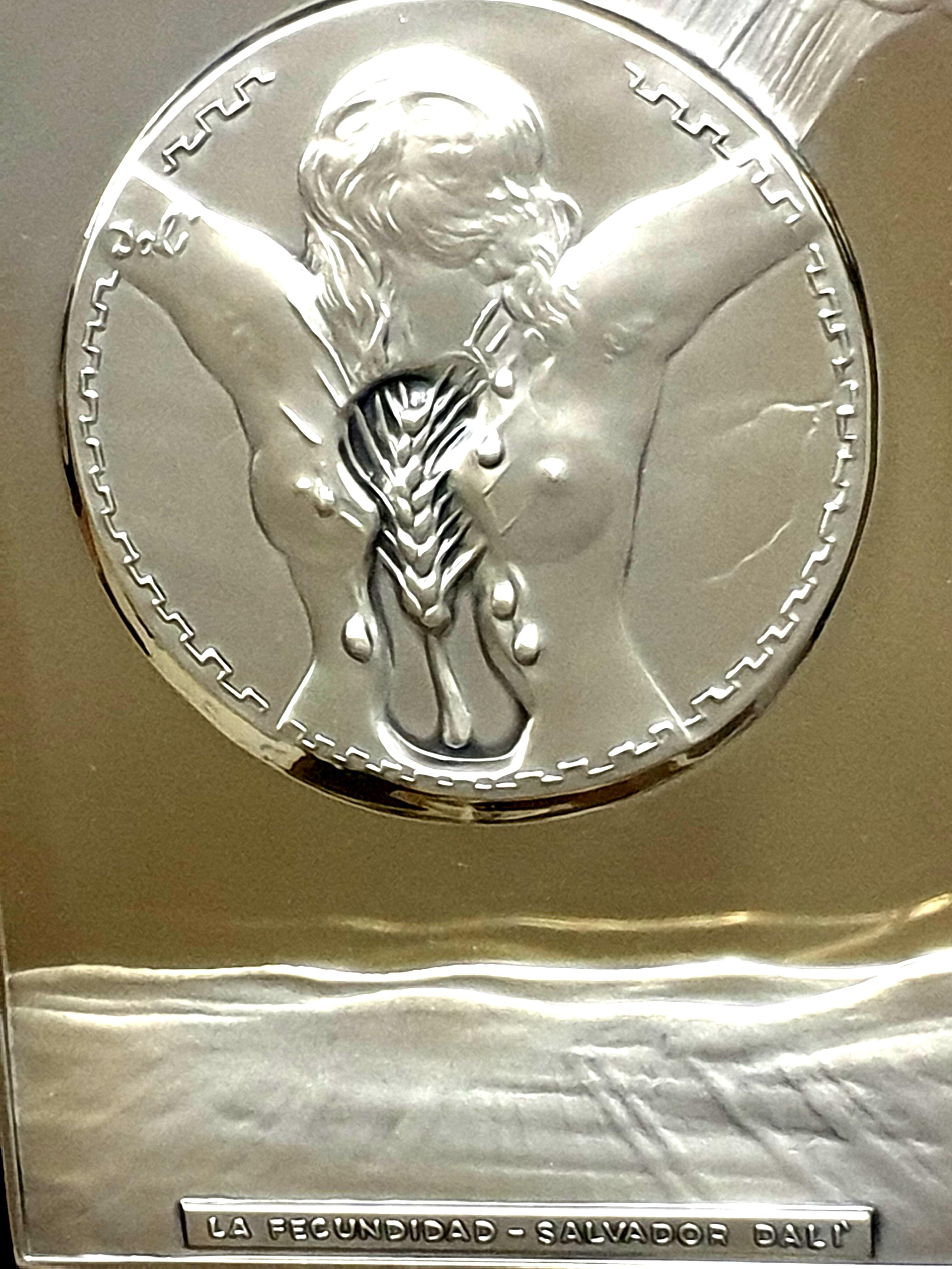 Salvador Dali - Fecundity - Bas Relief Silver Sculpture