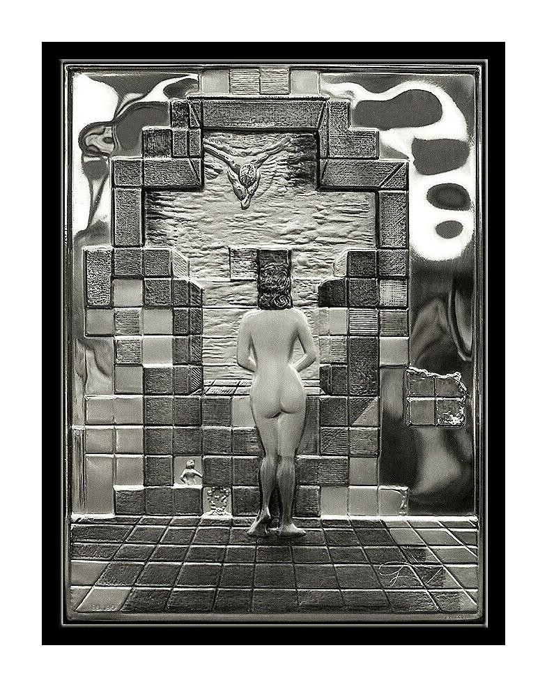SALVADOR DALI Lincoln In Dalivision STERLING SILVER Relief Sculpture Signed Art - Black Figurative Sculpture by Salvador Dalí