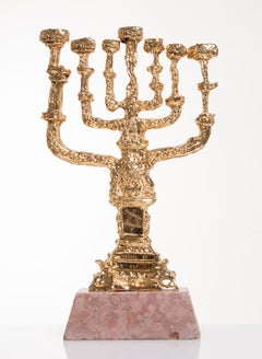 Vintage Salvador Dali -  Menorah - Bronze Guilded Sculpture