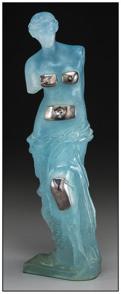 Salvador Dali - Sculpture en verre « Pate De Verre » représentant Vénus de Milo, signée surréaliste 