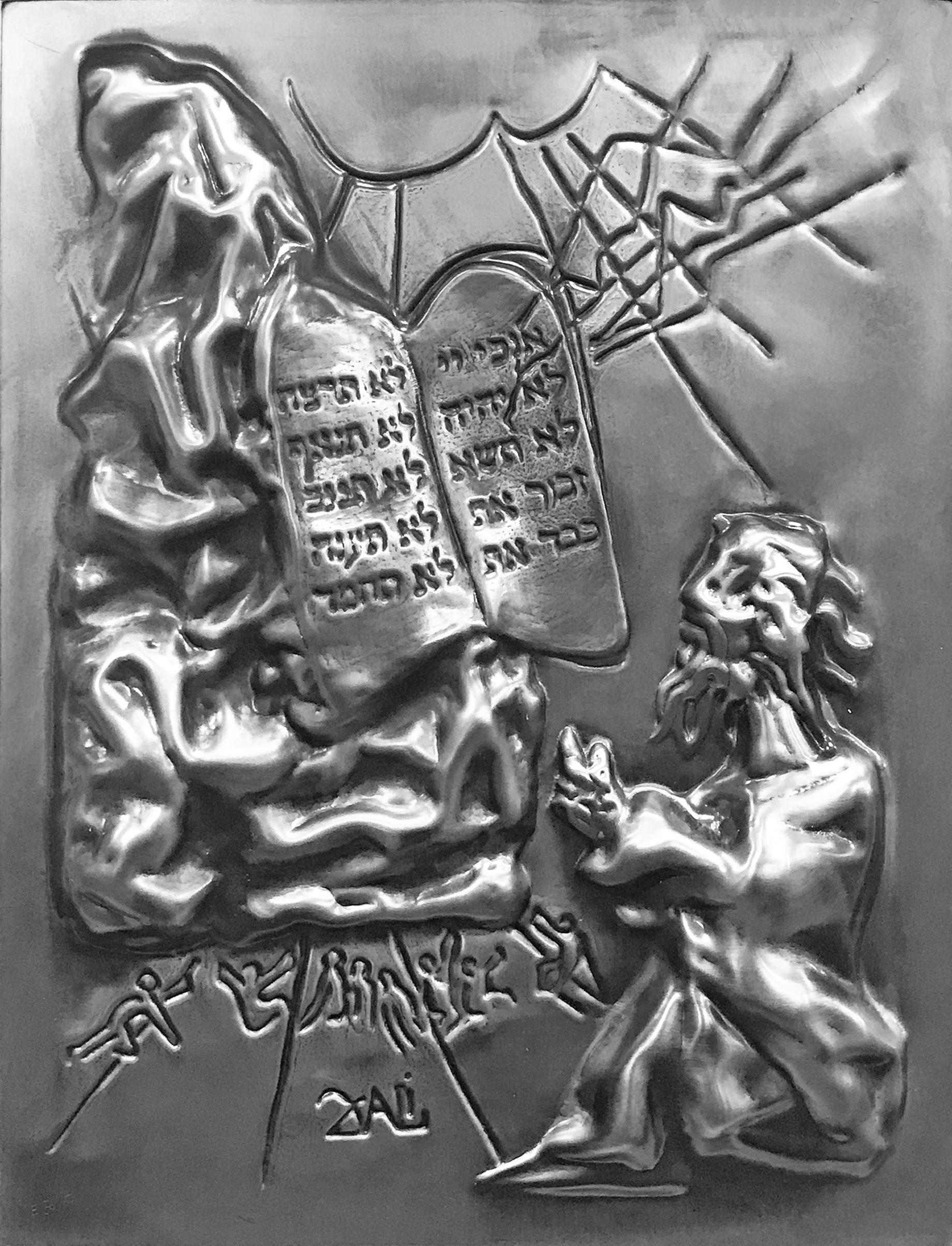 TEN COMMANDMENTS (SILVER) - Sculpture by Salvador Dalí