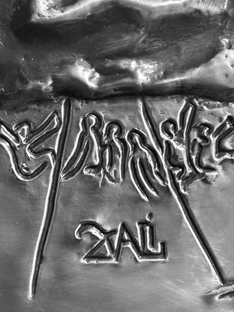The 10 Commandments Platinum Bas Relief - Sculpture by Salvador Dalí