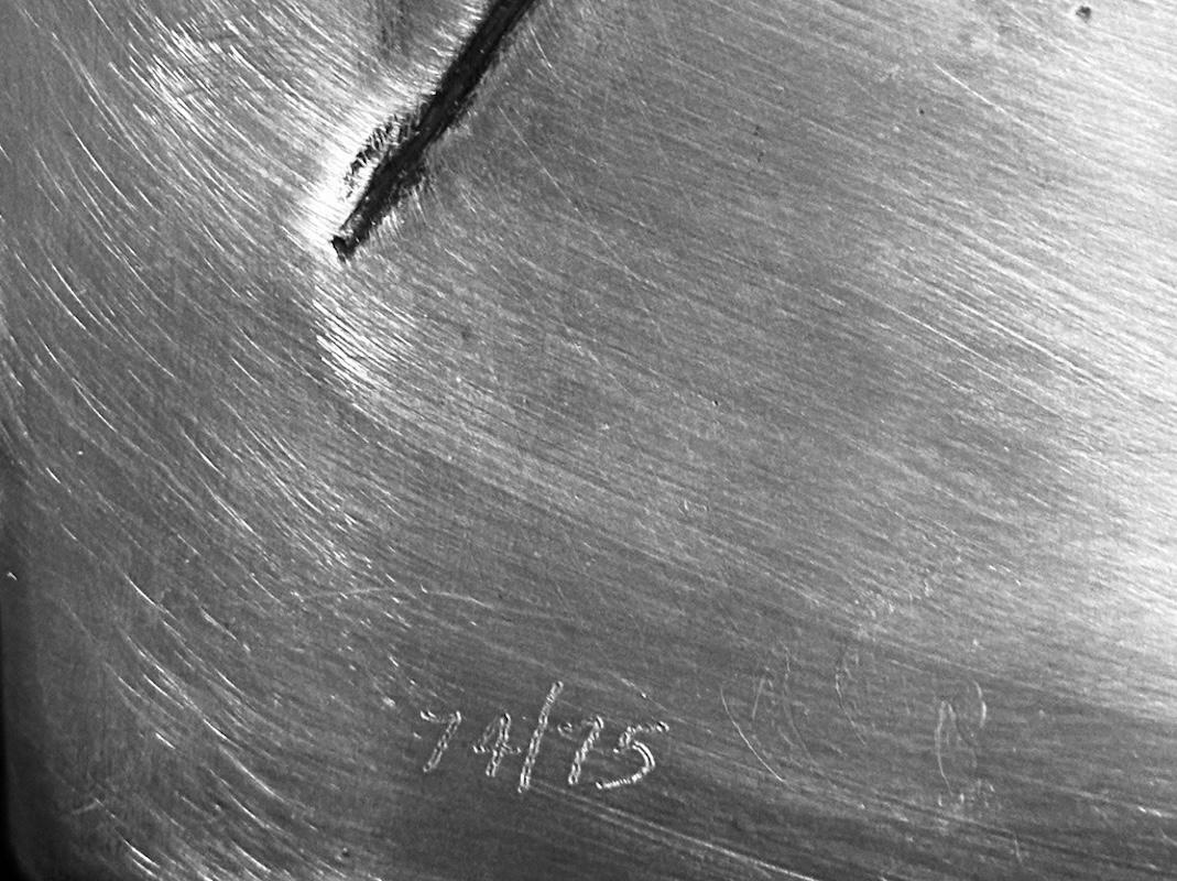 The 10 Commandments Platinum Bas Relief - Gray Figurative Sculpture by Salvador Dalí