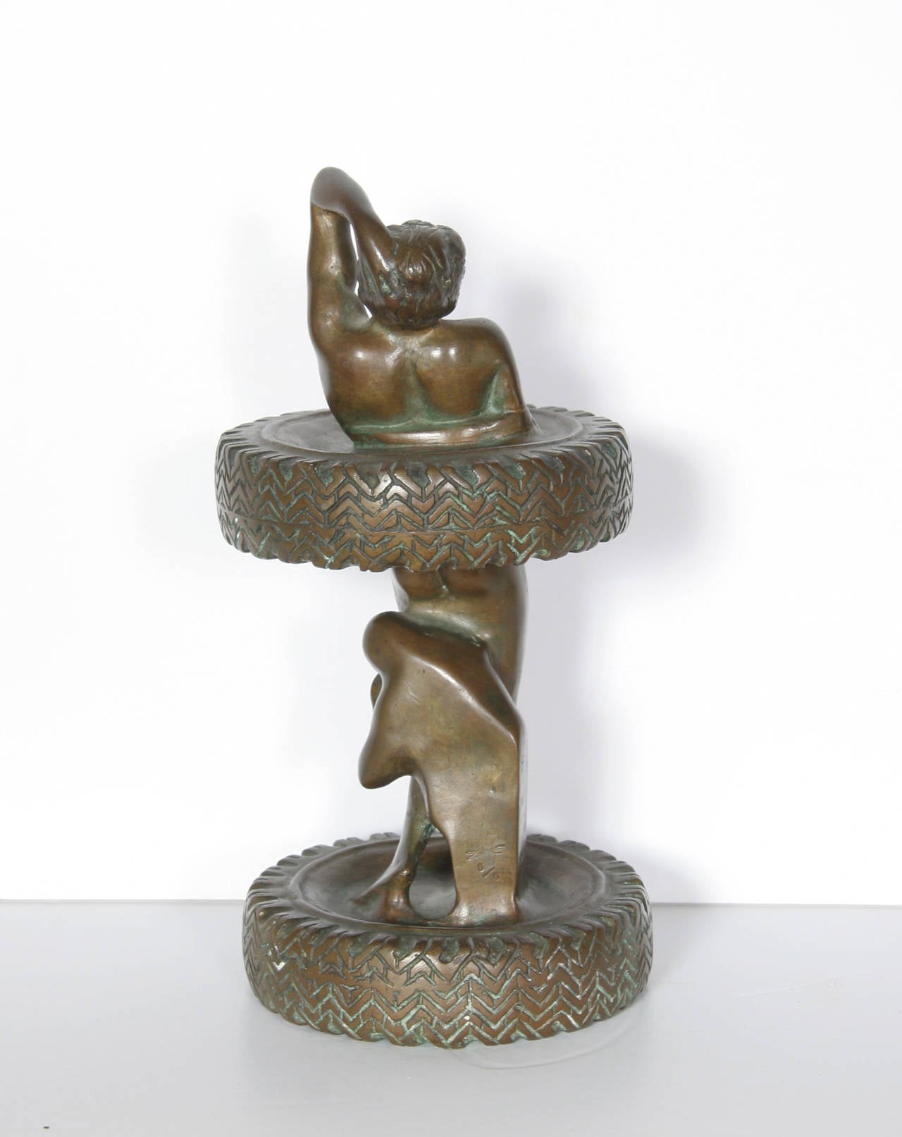 The Michelin Slave, Surrealist Bronze Sculpture by Salvador Dali - Gold Figurative Sculpture by Salvador Dalí