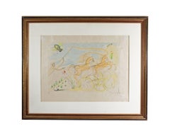 Salvador Dali - « The Coach and the Fly Drypoint » eau-forte à la pointe sèche avec pochoir, 1974