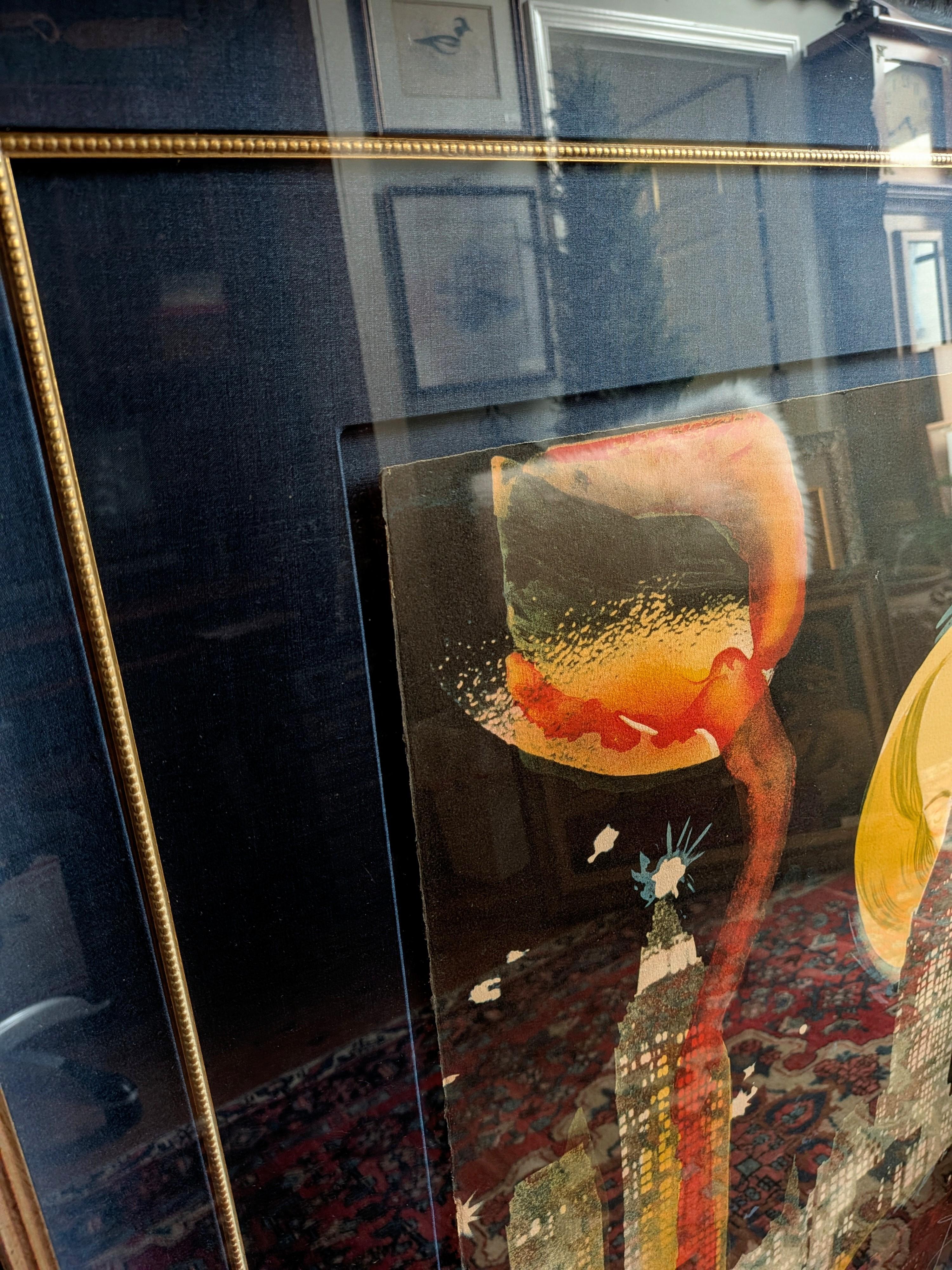 Inconnu Salvador Dali Signé EA Artist Proof Lithographie Manhattan Skyline Encadrée 1976 en vente