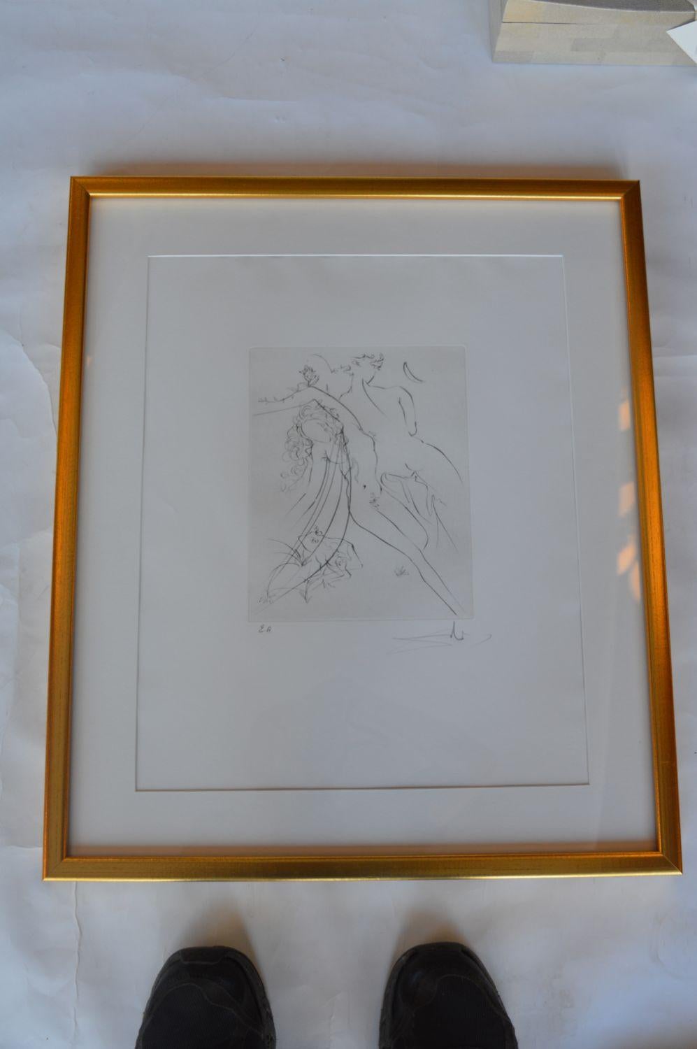 Lithographie signée de Salvador Dali, années 1970.