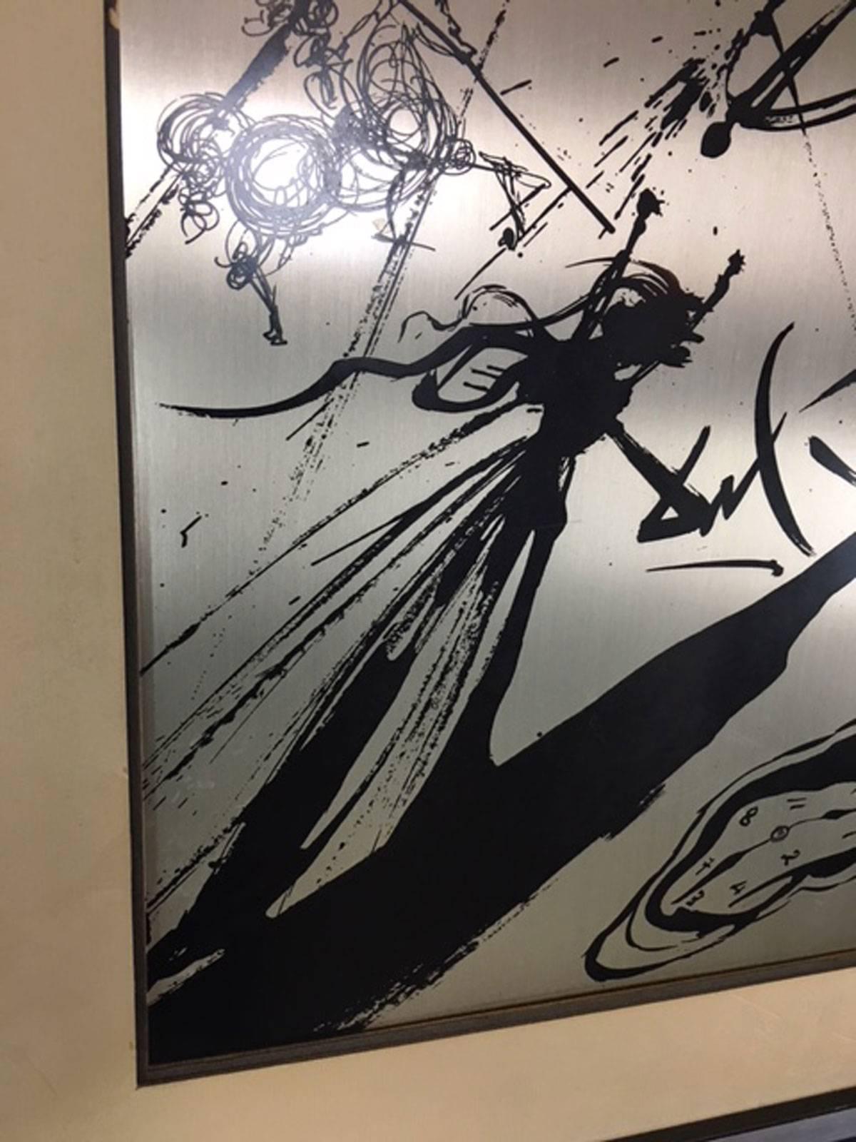 Salvador Dali Silber-Radierung mit dem Titel Sombra Sobre La Playa (Moderne der Mitte des Jahrhunderts)