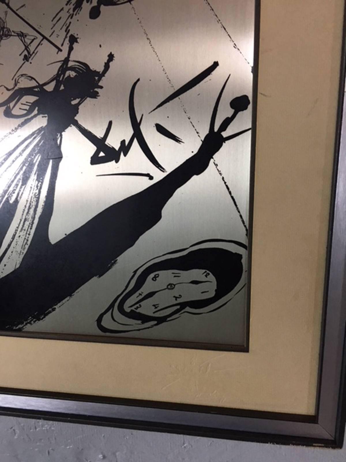 Salvador Dali Silber-Radierung mit dem Titel Sombra Sobre La Playa (Spanisch)