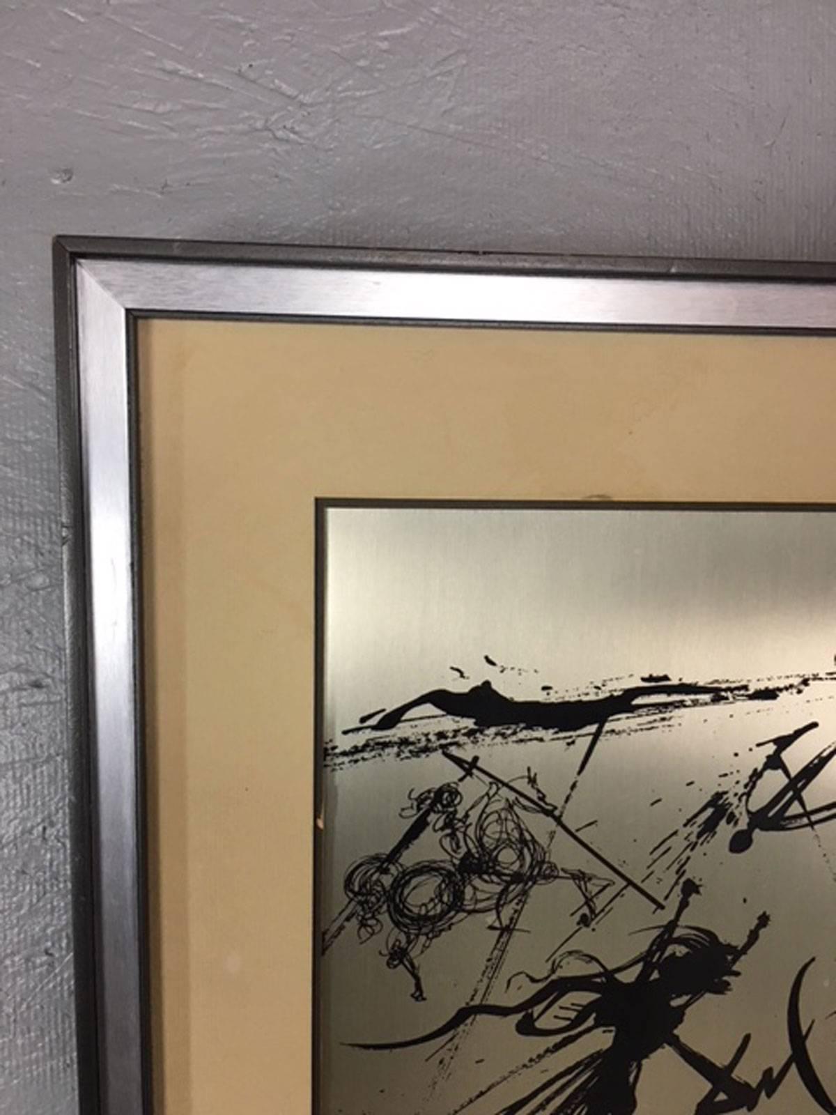 Salvador Dali Silber-Radierung mit dem Titel Sombra Sobre La Playa im Zustand „Gut“ in Phoenix, AZ