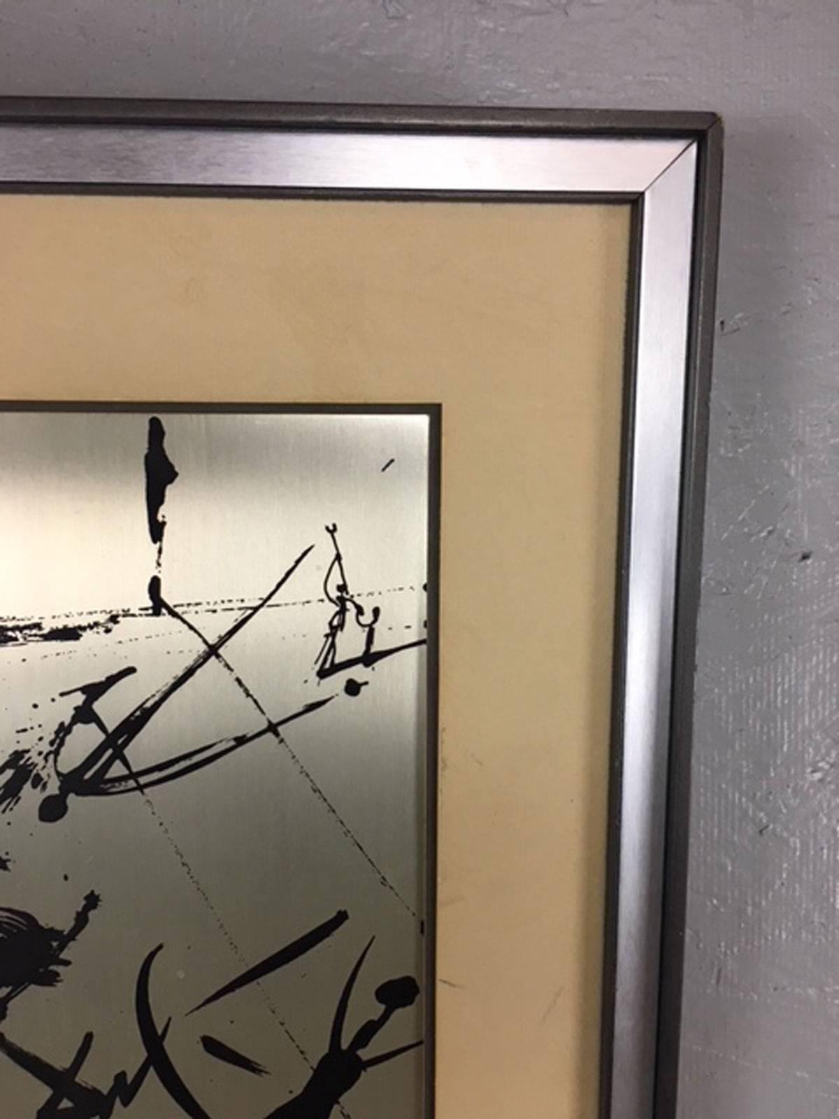 Salvador Dali Silber-Radierung mit dem Titel Sombra Sobre La Playa (Ende des 20. Jahrhunderts)