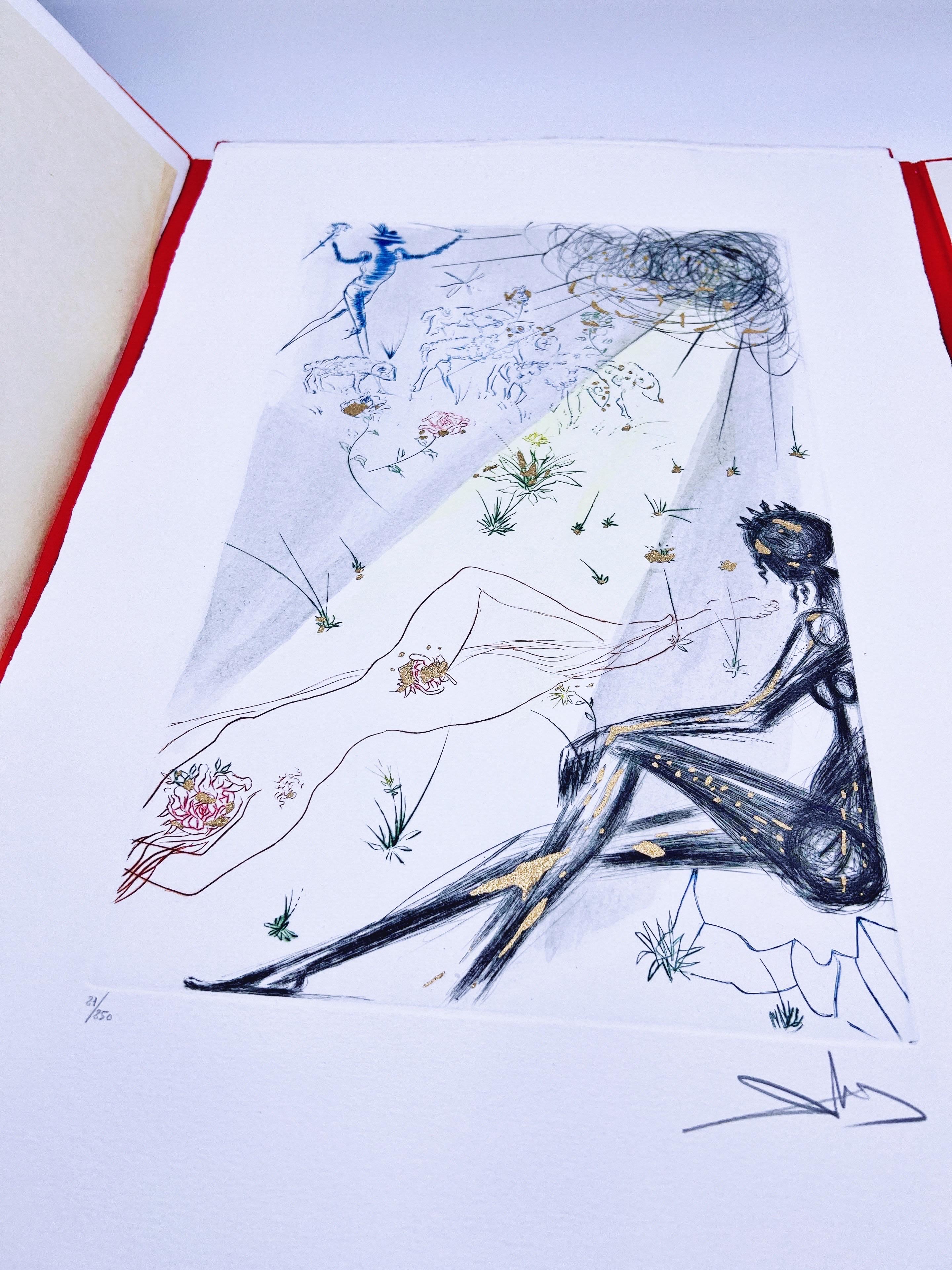 SALVADOR DALI, Song of Songs, Léon Amiel 1970, Original Signed Etchings For Sale 3