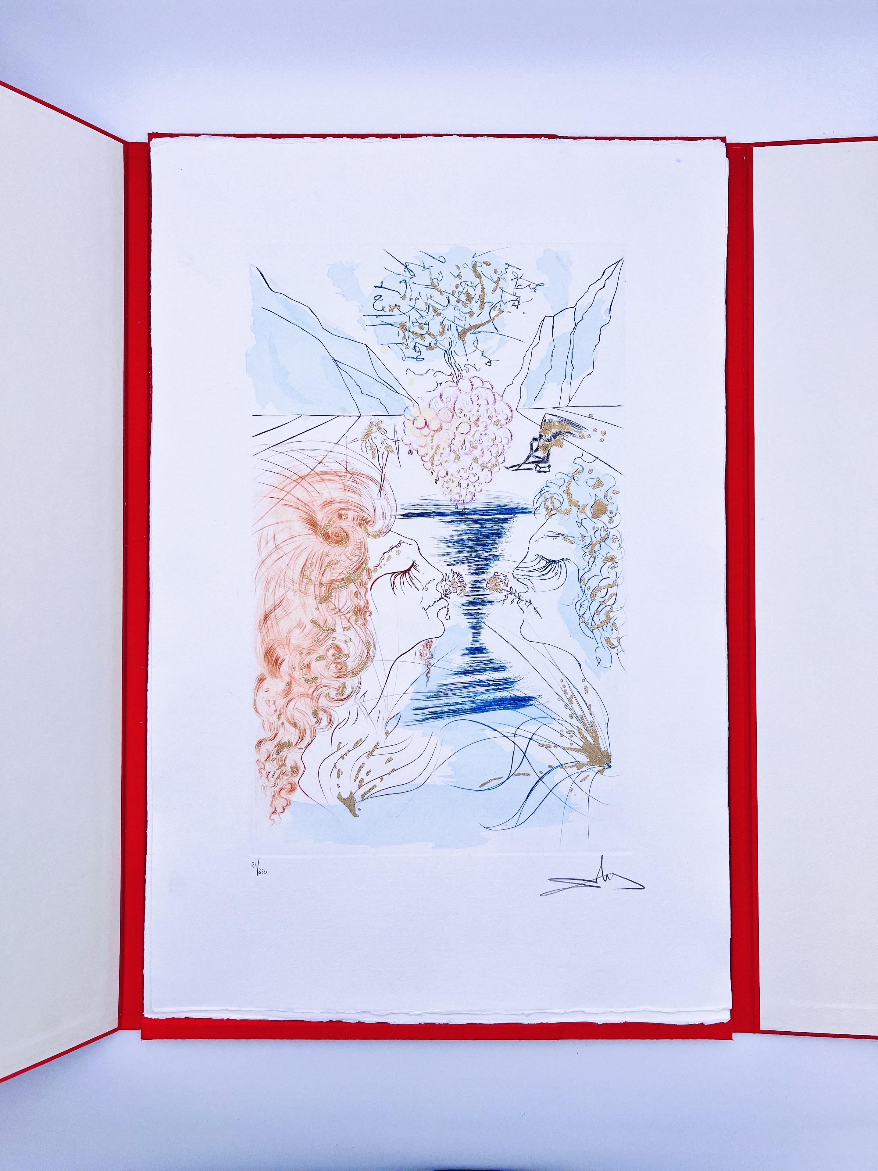 Late 20th Century SALVADOR DALI, Song of Songs, Léon Amiel 1970, Original Signed Etchings For Sale
