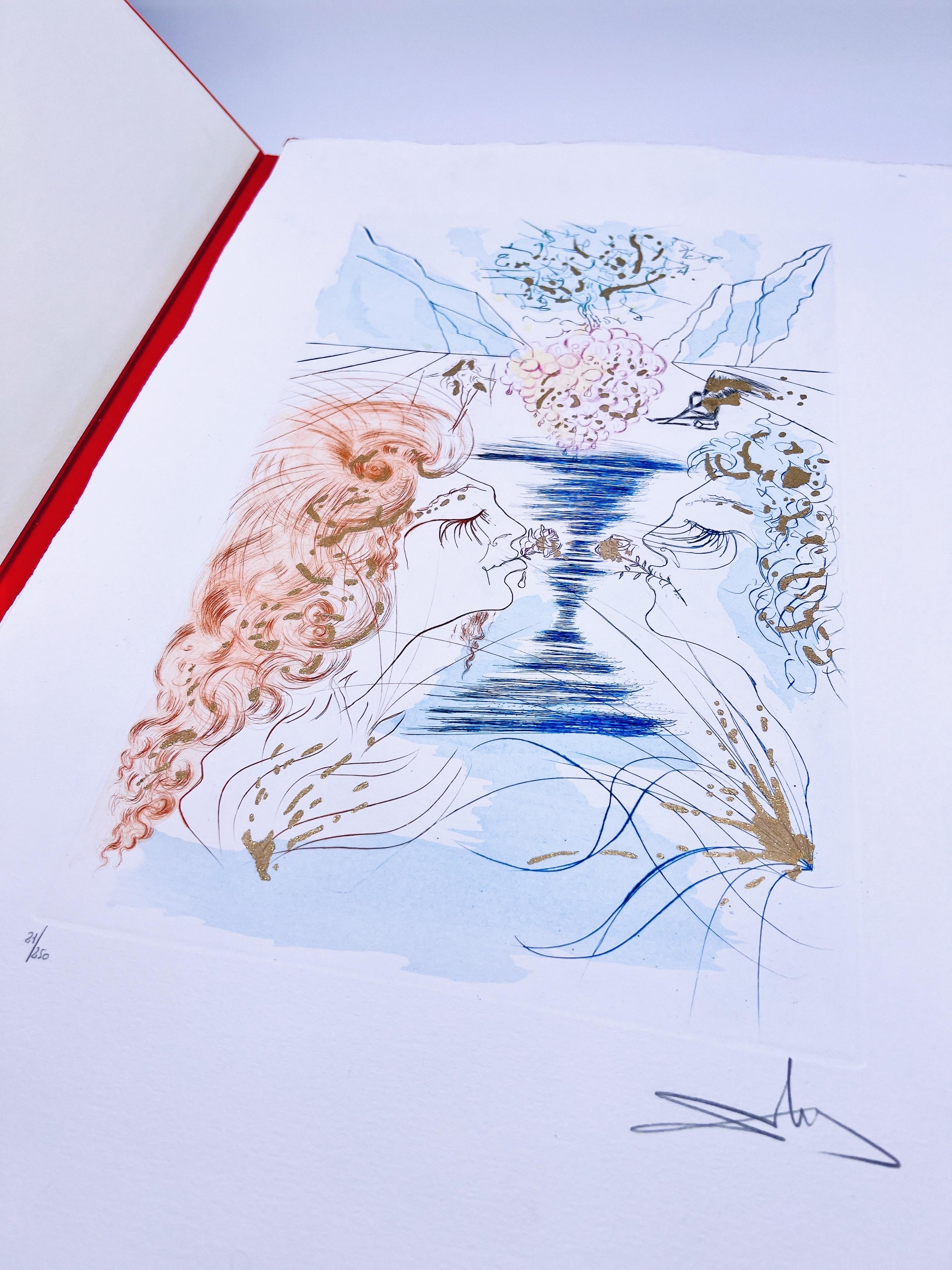 Gold SALVADOR DALI, Song of Songs, Léon Amiel 1970, Original Signed Etchings For Sale
