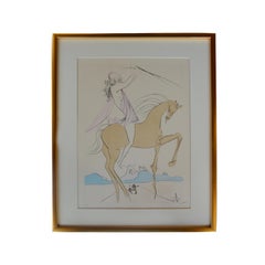 Pair  Salvador Dali 'sp. 1904-1984' Two Etchings on Papers “Amazon” & “Cavalier