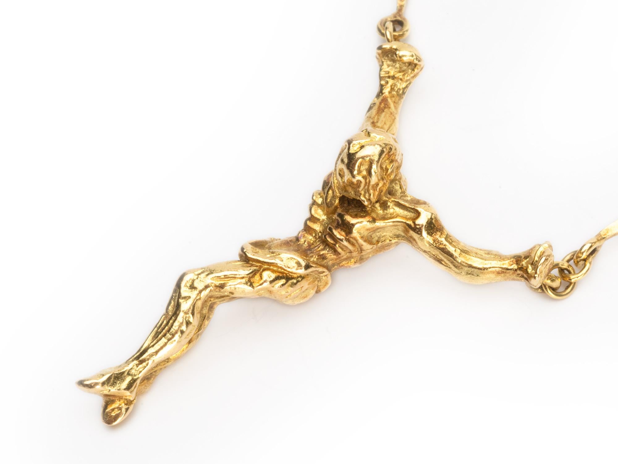 Salvador Dali St. Johns Collana con ciondolo a catena in oro 18k In condizioni buone in vendita a San Antonio, TX