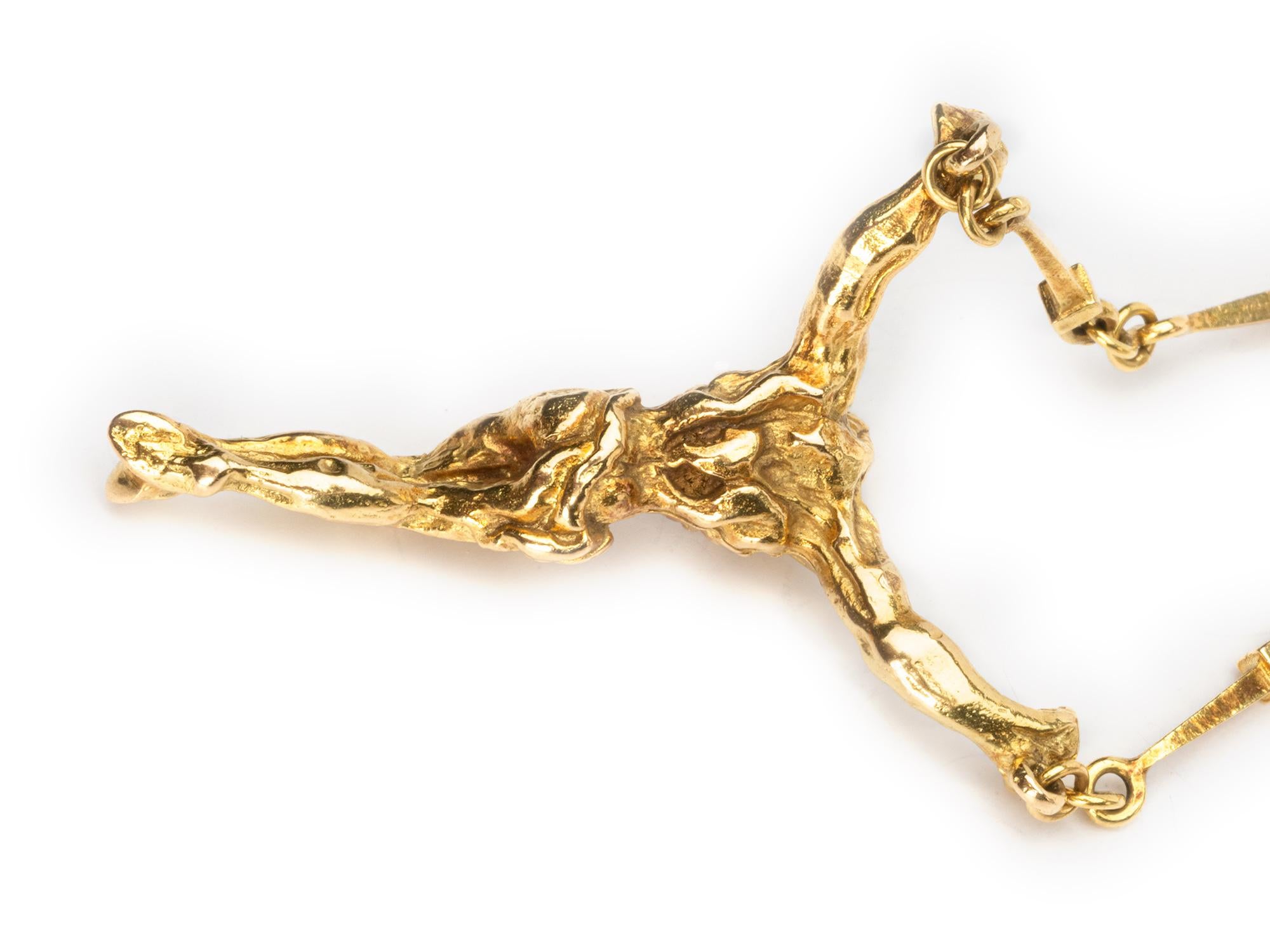 da uomo o donna Salvador Dali St. Johns Collana con ciondolo a catena in oro 18k in vendita