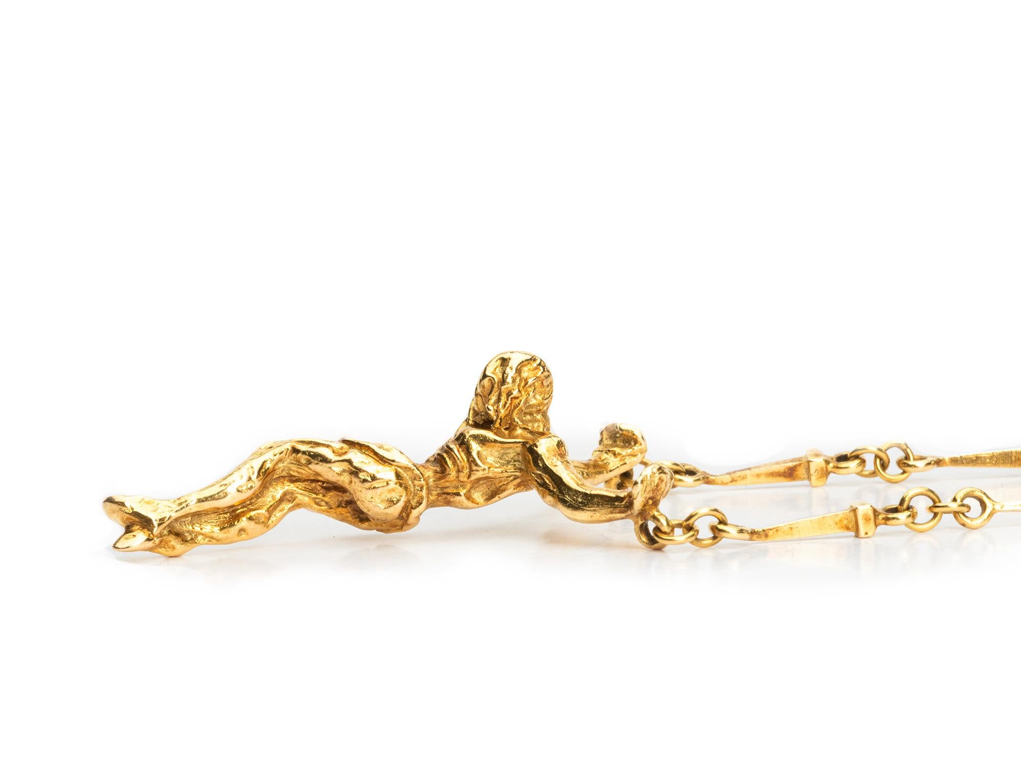 Salvador Dali St. Johns Collana con ciondolo a catena in oro 18k in vendita 1